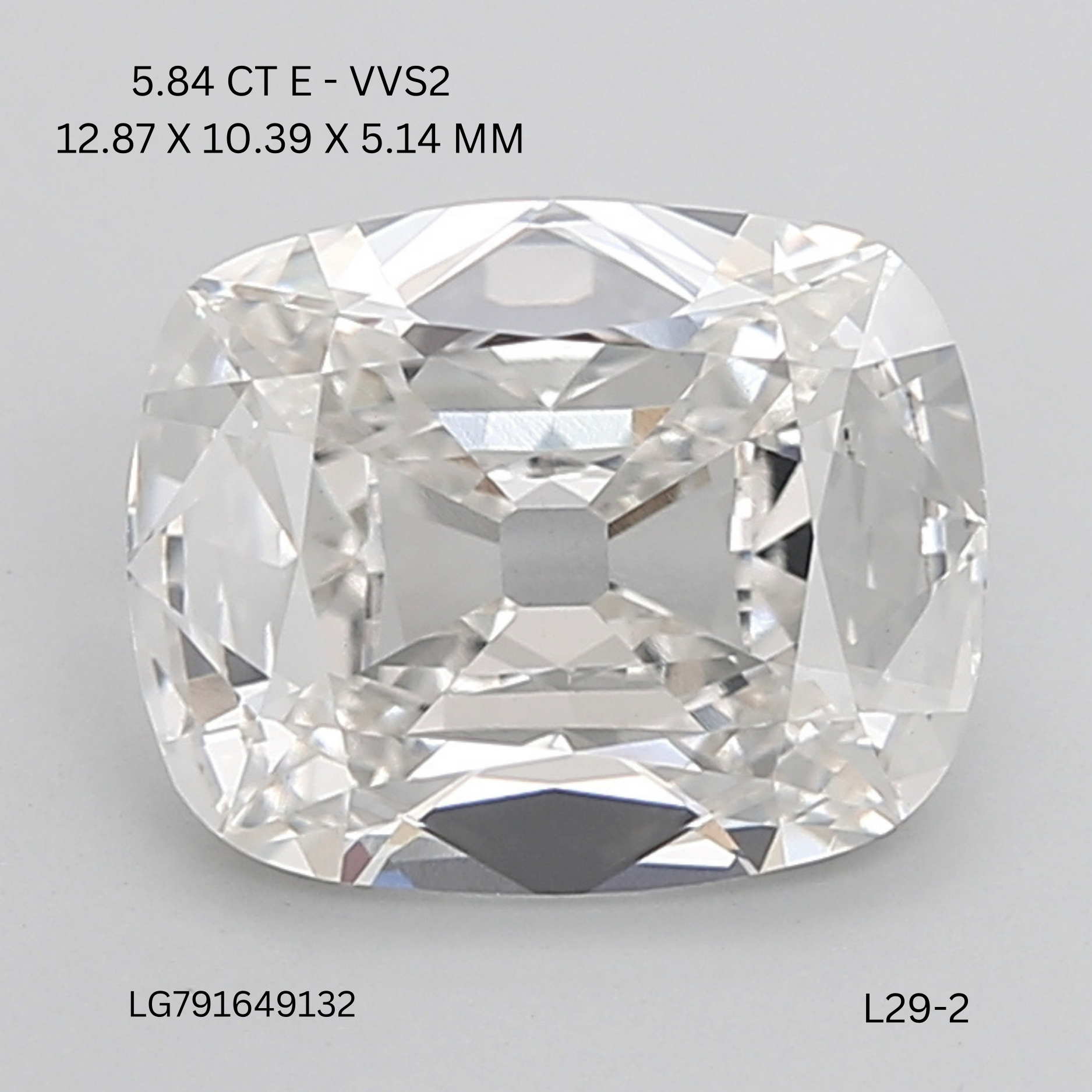 5.84 CT E VVS2 CUSHION diamond Fancy Shape