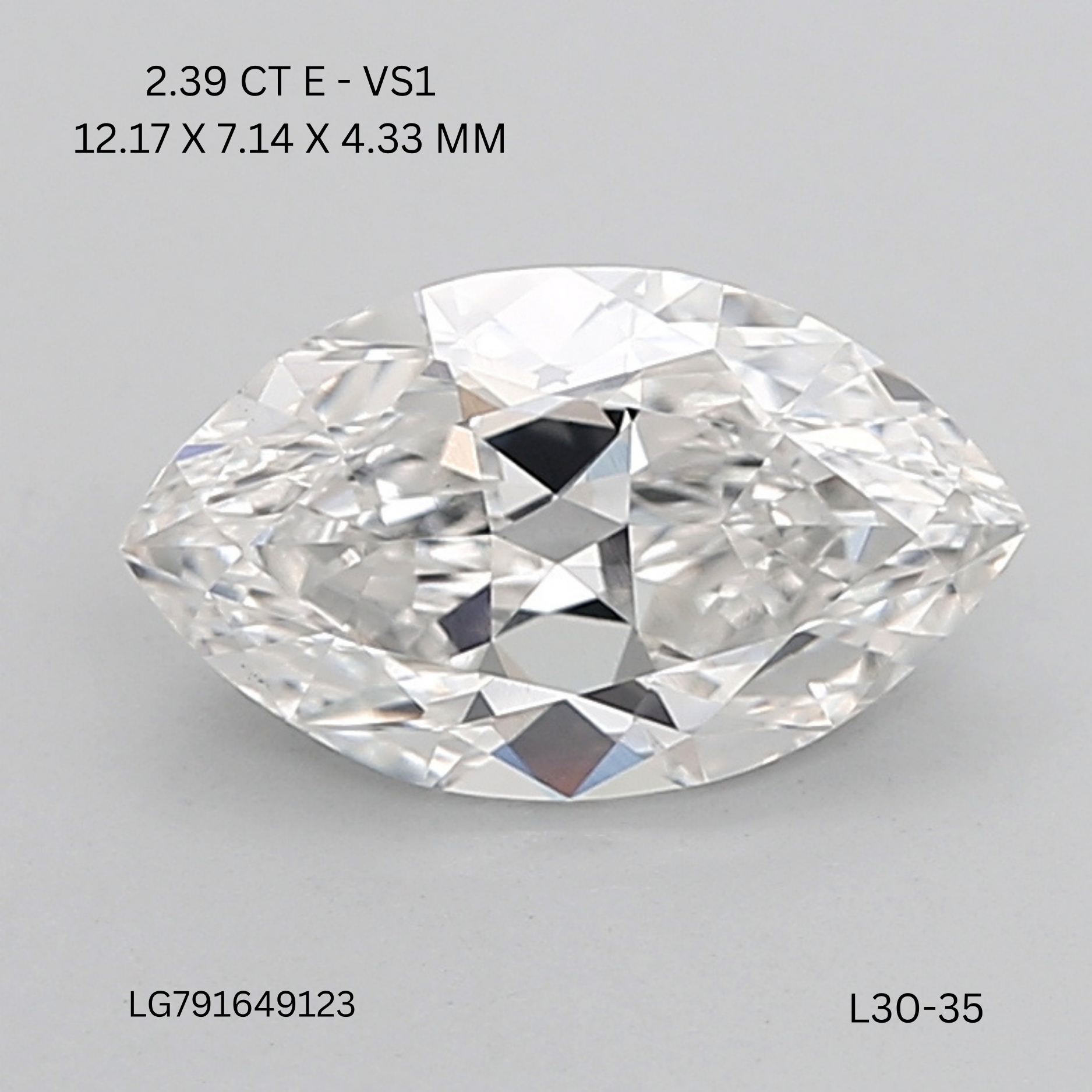 2.39 CT E VS1 MARQUISE diamond Fancy Shape
