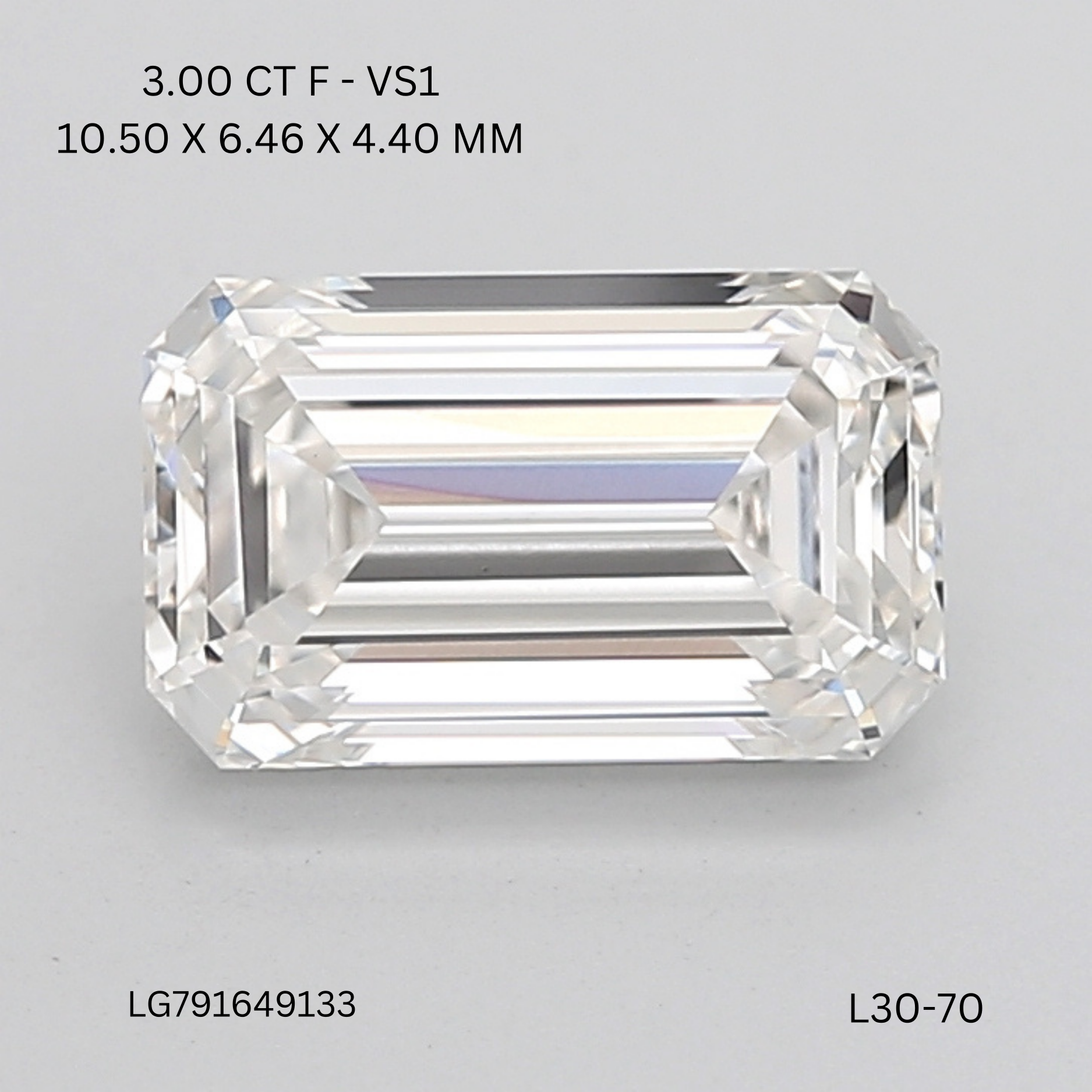 3.00 CT F VS1 EMERALD diamond Fancy Shape