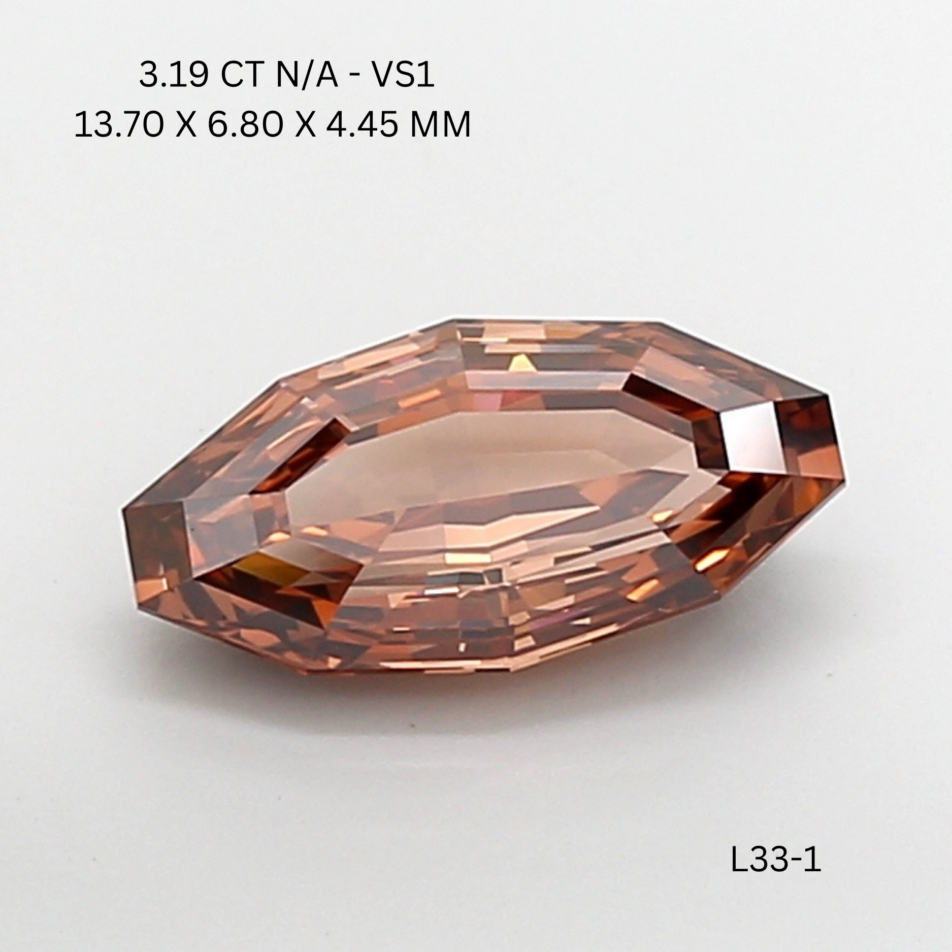 3.19 CT BROWNISH VS1 OVAL diamond Fancy Shape