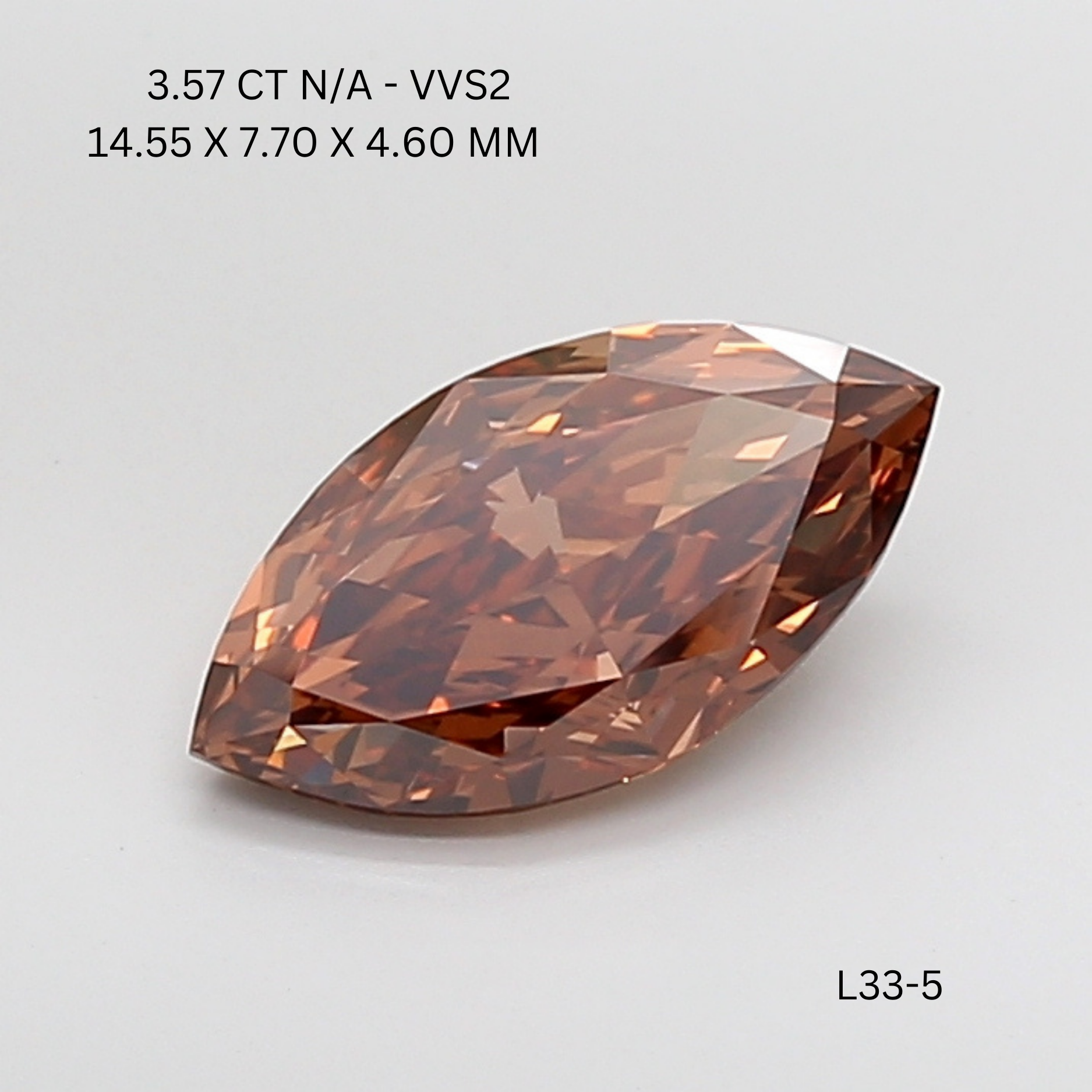 3.57 CT BROWNISH VVS2 MARQUISE diamond Fancy Shape