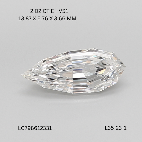 2.02 CT E VS1 PEAR diamond Fancy Shape