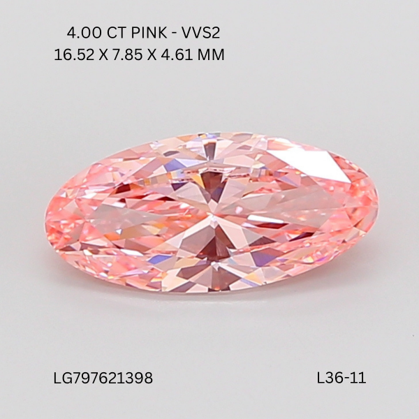 4.00 CT PINK VVS2 MOVAL diamond Fancy Shape