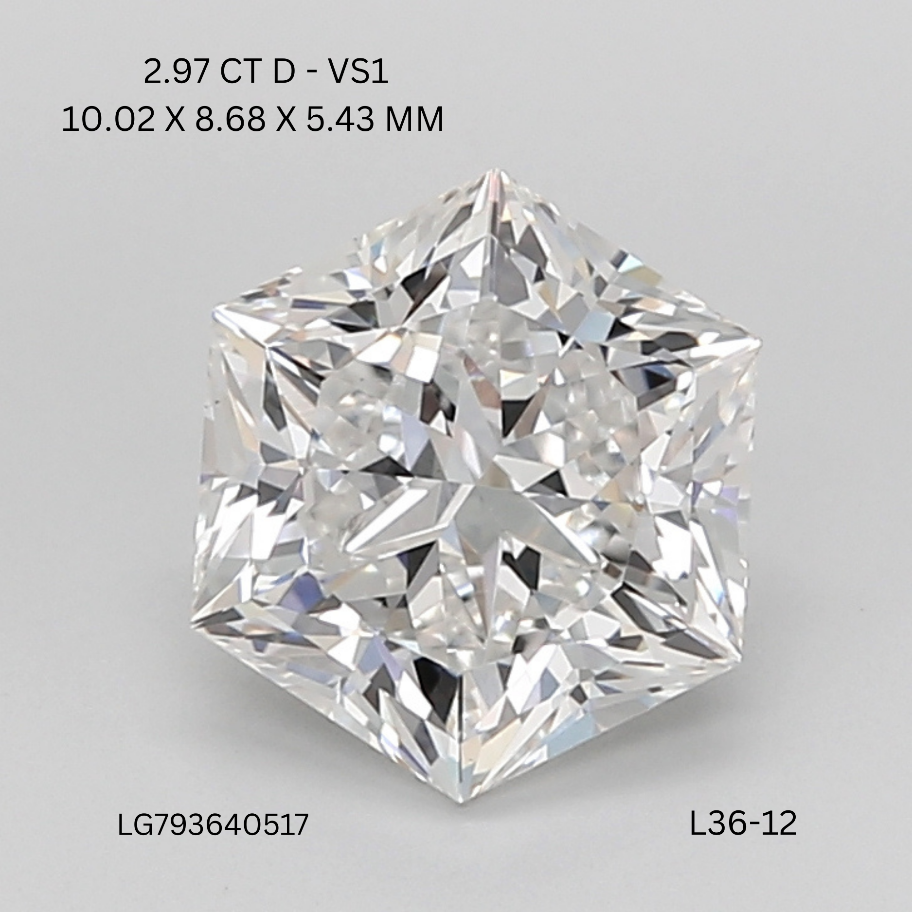 2.97 CT D VS1 HEXAGONAL diamond Fancy Shape