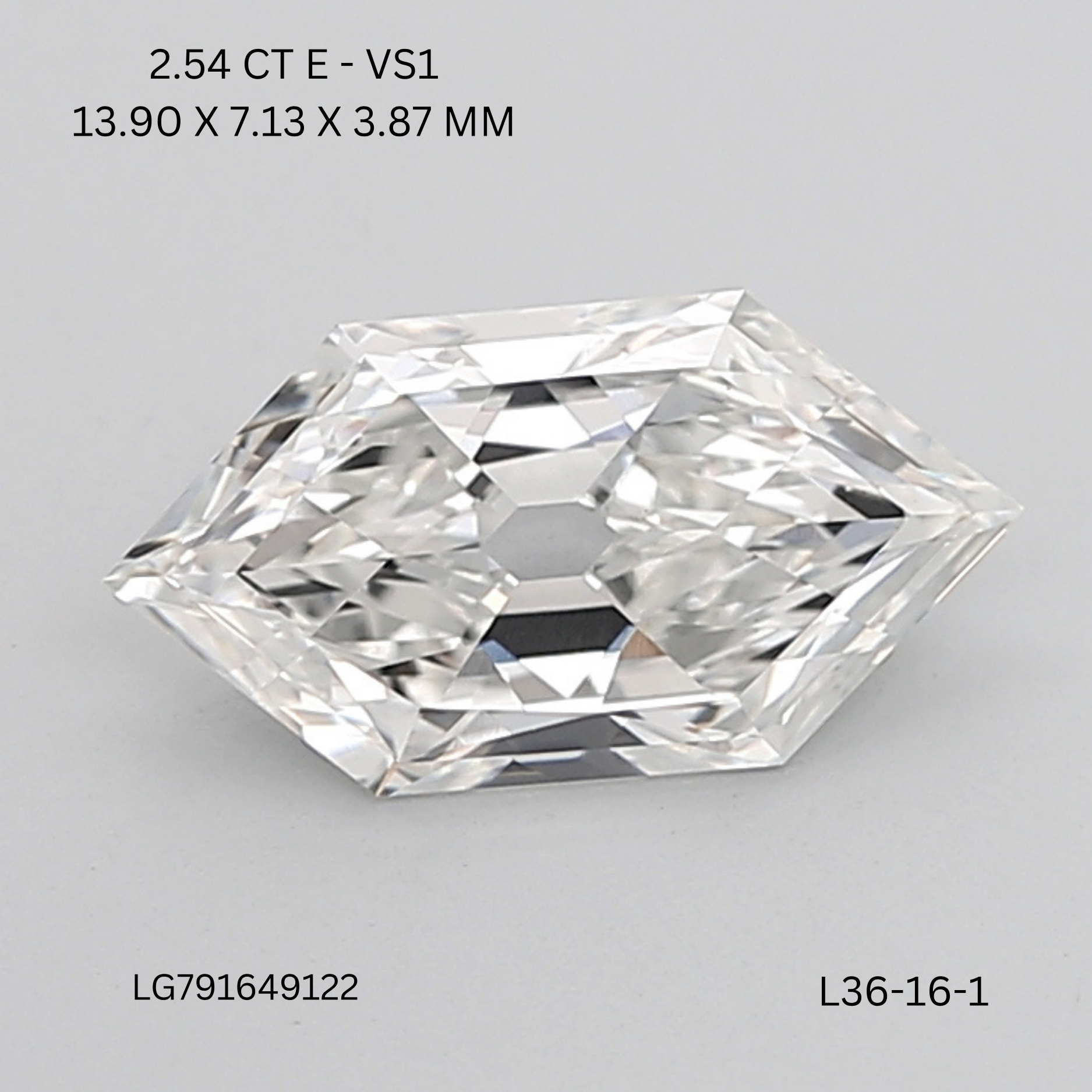 2.54 CT E VS1 HEXAGONAL diamond Fancy Shape