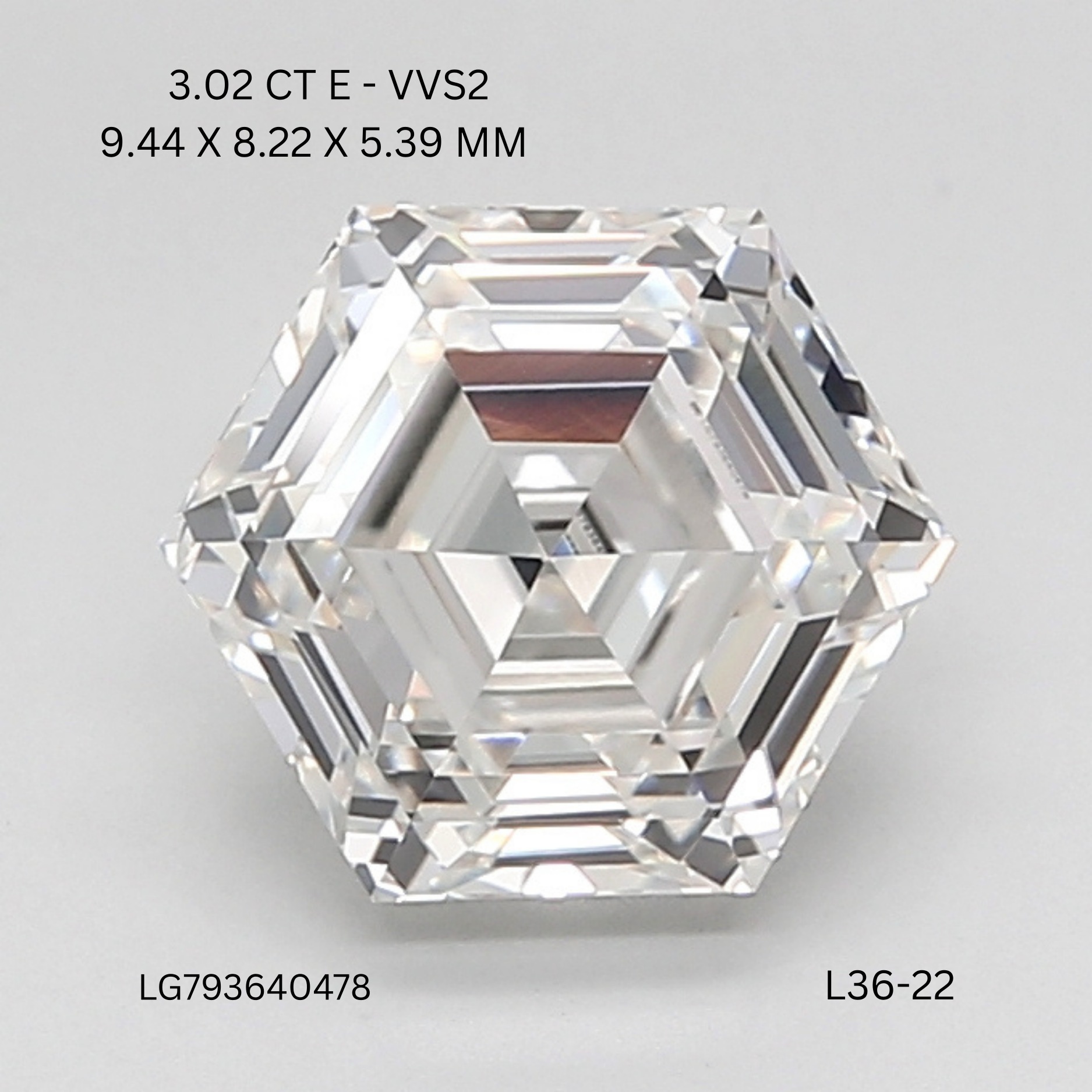 3.02 CT E VVS2 HEXAGONAL diamond Fancy Shape