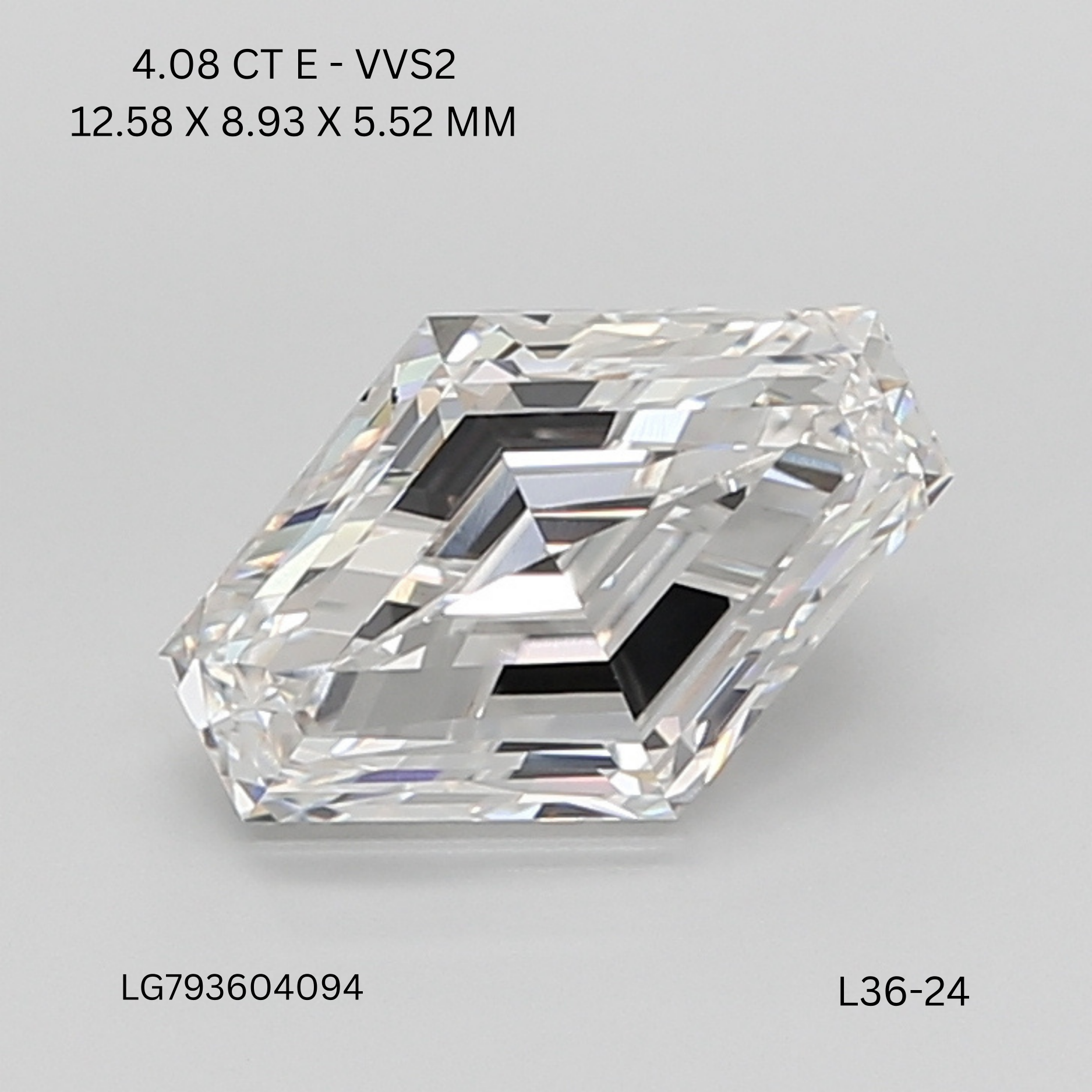 4.08 CT E VVS2 LOZENGE diamond Fancy Shape