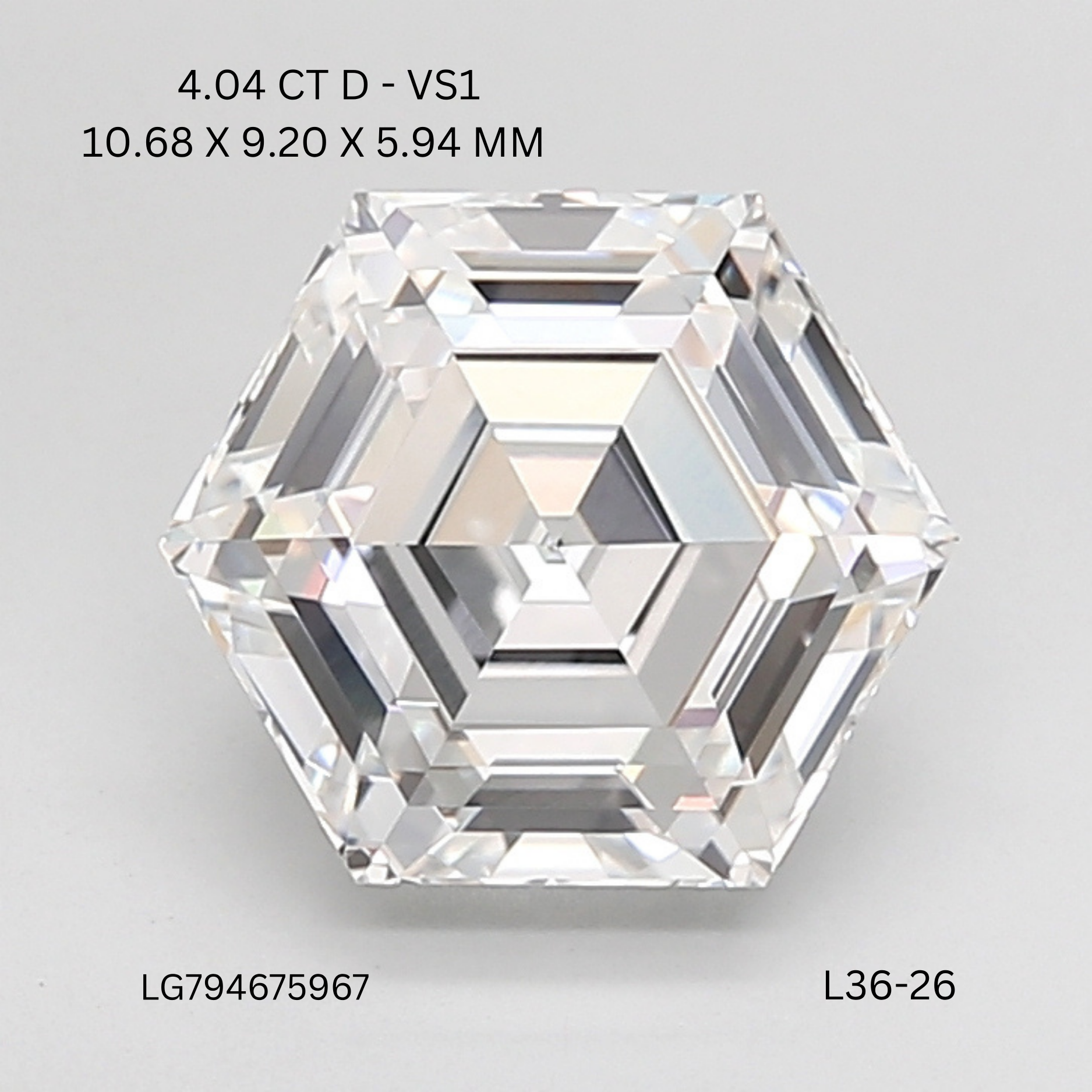4.04 CT D VS1 HEXAGONAL diamond Fancy Shape