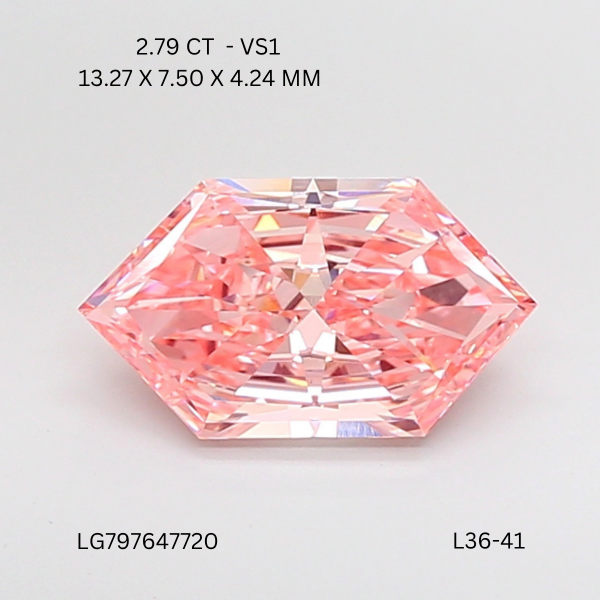 2.79 CT PINK VS1 HEXAGONAL diamond Fancy Shape