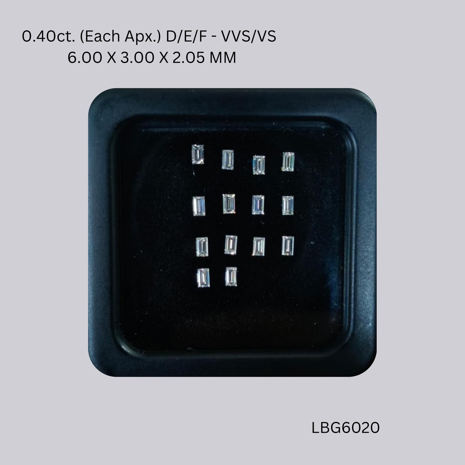 5.08 CT D/E/F VVS/VS BAGUETTE diamond Layout