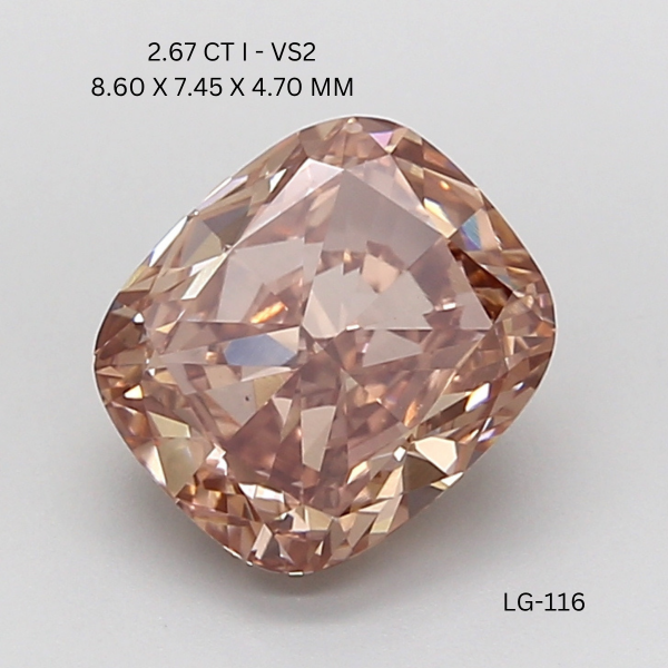2.67 CT BROWNISH VS2 CUSHION diamond Fancy Shape