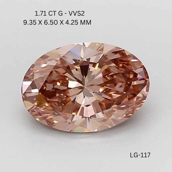 1.71 CT BROWNISH VVS2 OVAL diamond Fancy Shape