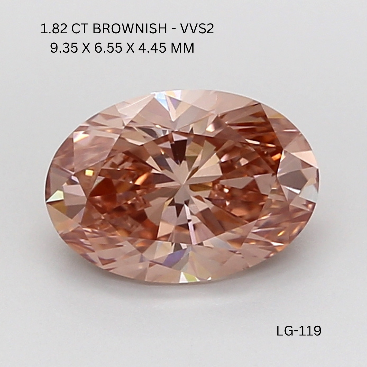 1.82 CT BROWNISH VVS2 OVAL diamond Fancy Shape