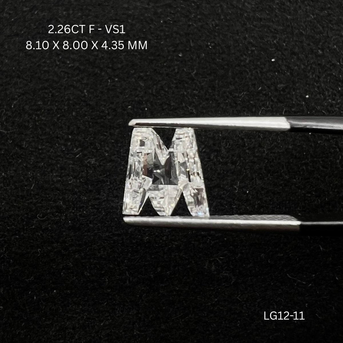 2.26CT F VS1 Alphabet Lab Grown Fancy Shape Diamond 8.1*8*4.35MM