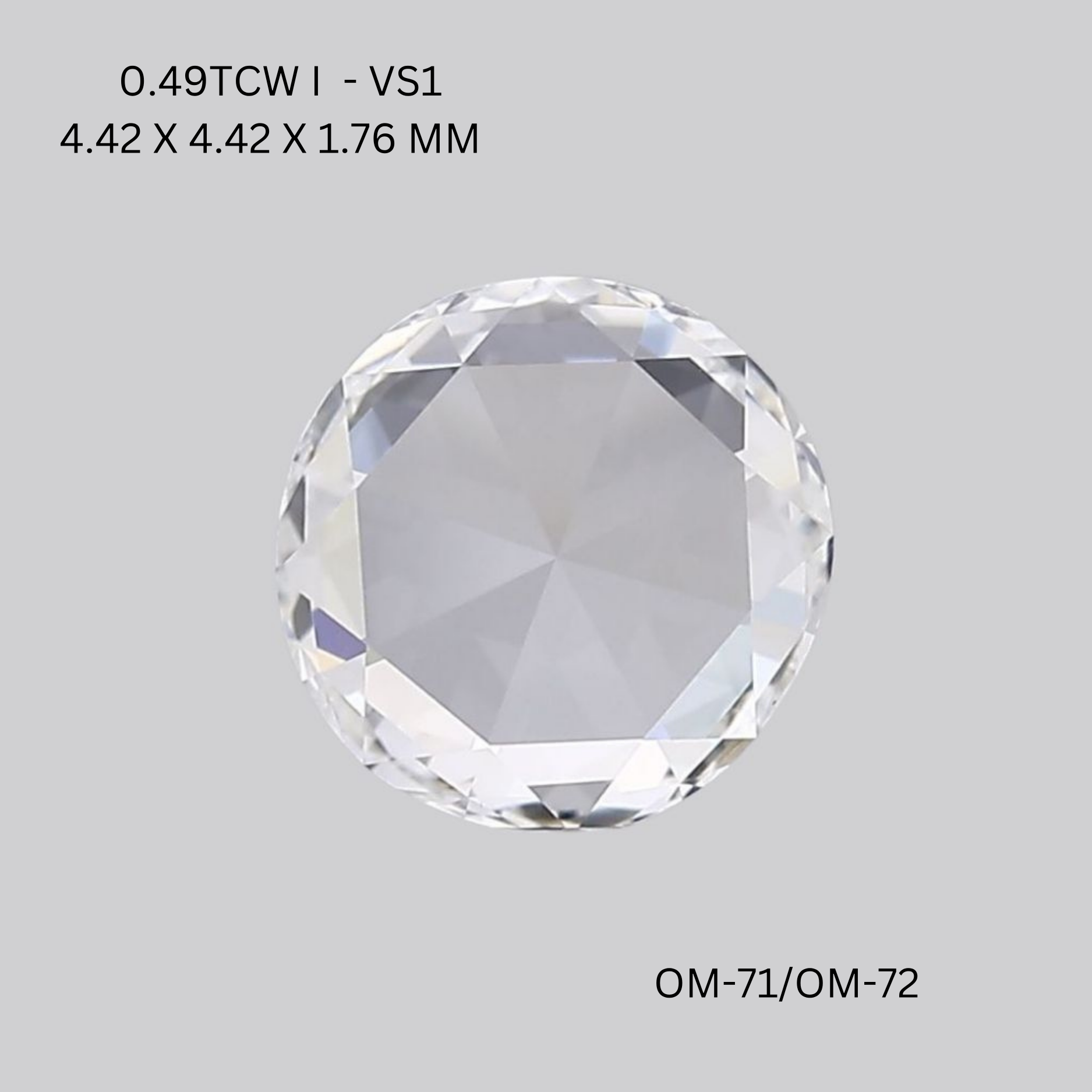 0.24 CT I VS2 ROUND ROSE diamond Fancy Shape