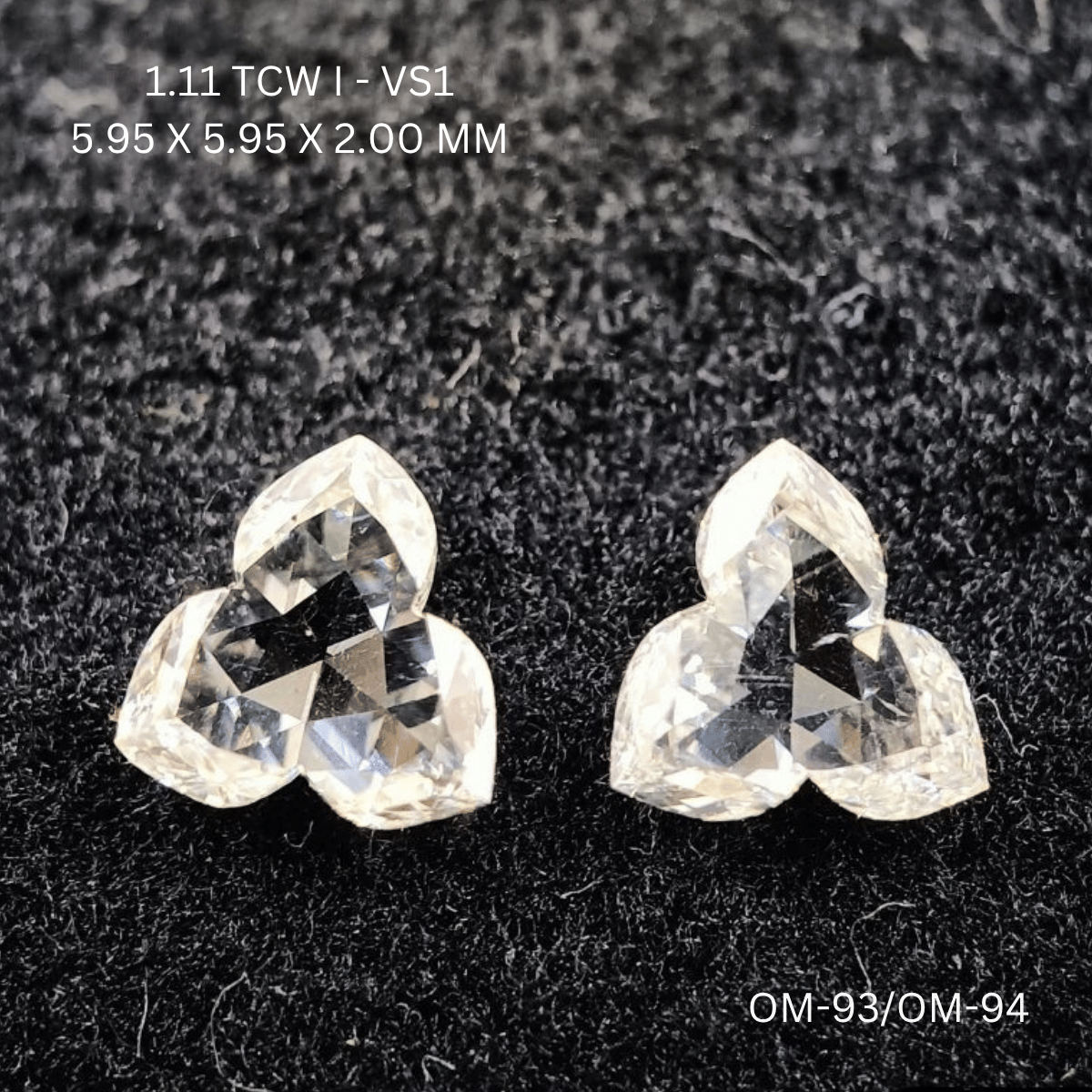 1.11 CT I VS1 FLOWER diamond Pairs Inventory