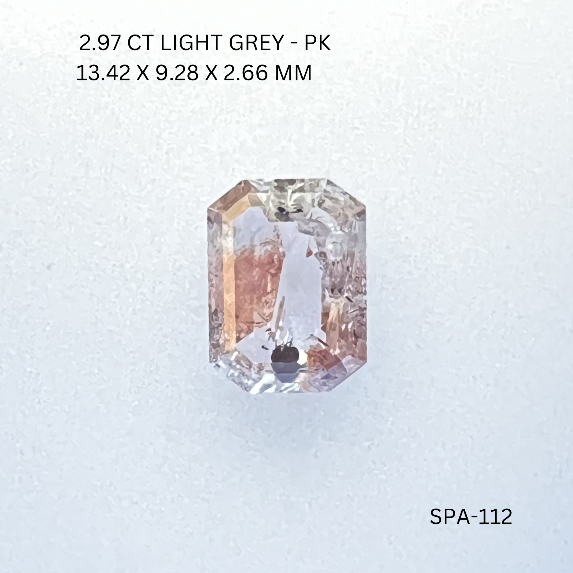 1.34CT Peachy Emerald Natural Salt and Pepper Diamond 8.25*6.05*2.45MM