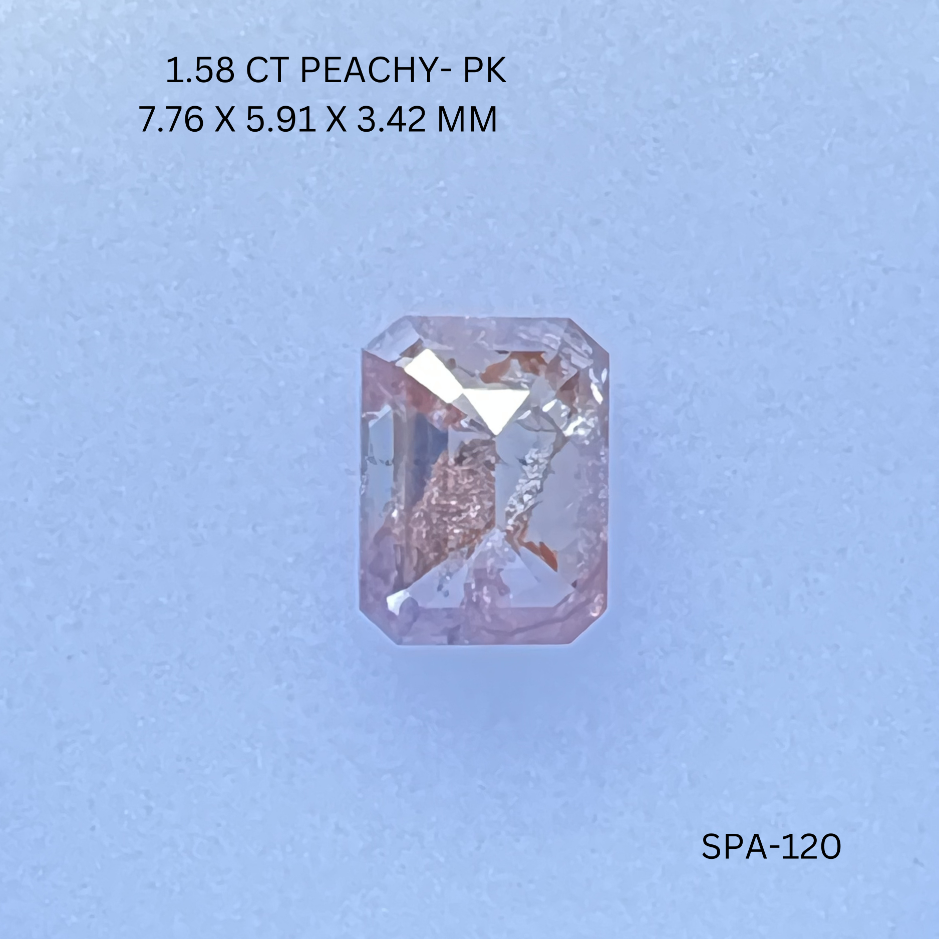 1.58CT Peachy Emerald Natural Salt and Pepper Diamond 7.76*5.91*3.42MM