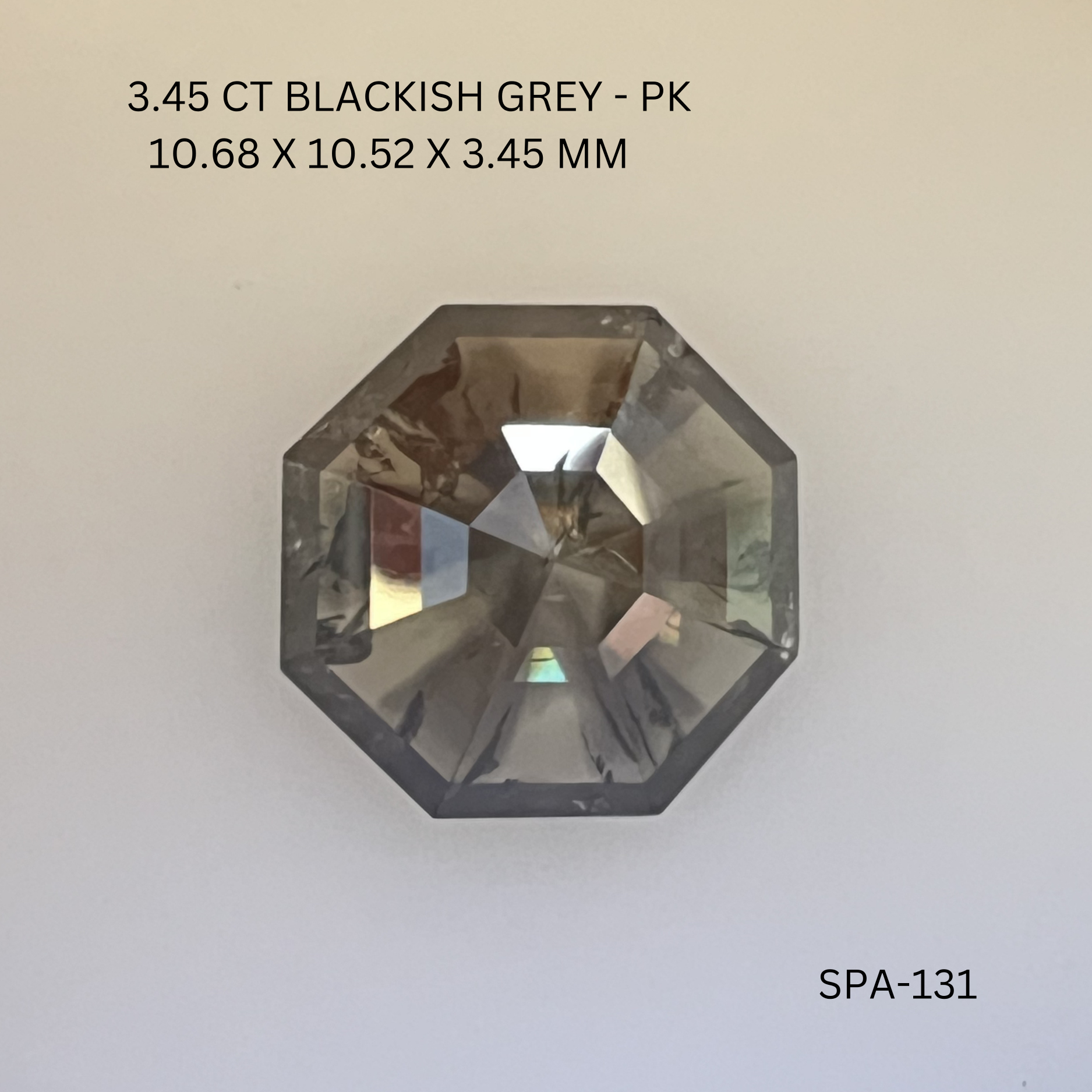3.45 CT BLACKISH GREY PK OCTAGONE diamond Salt & Pepper