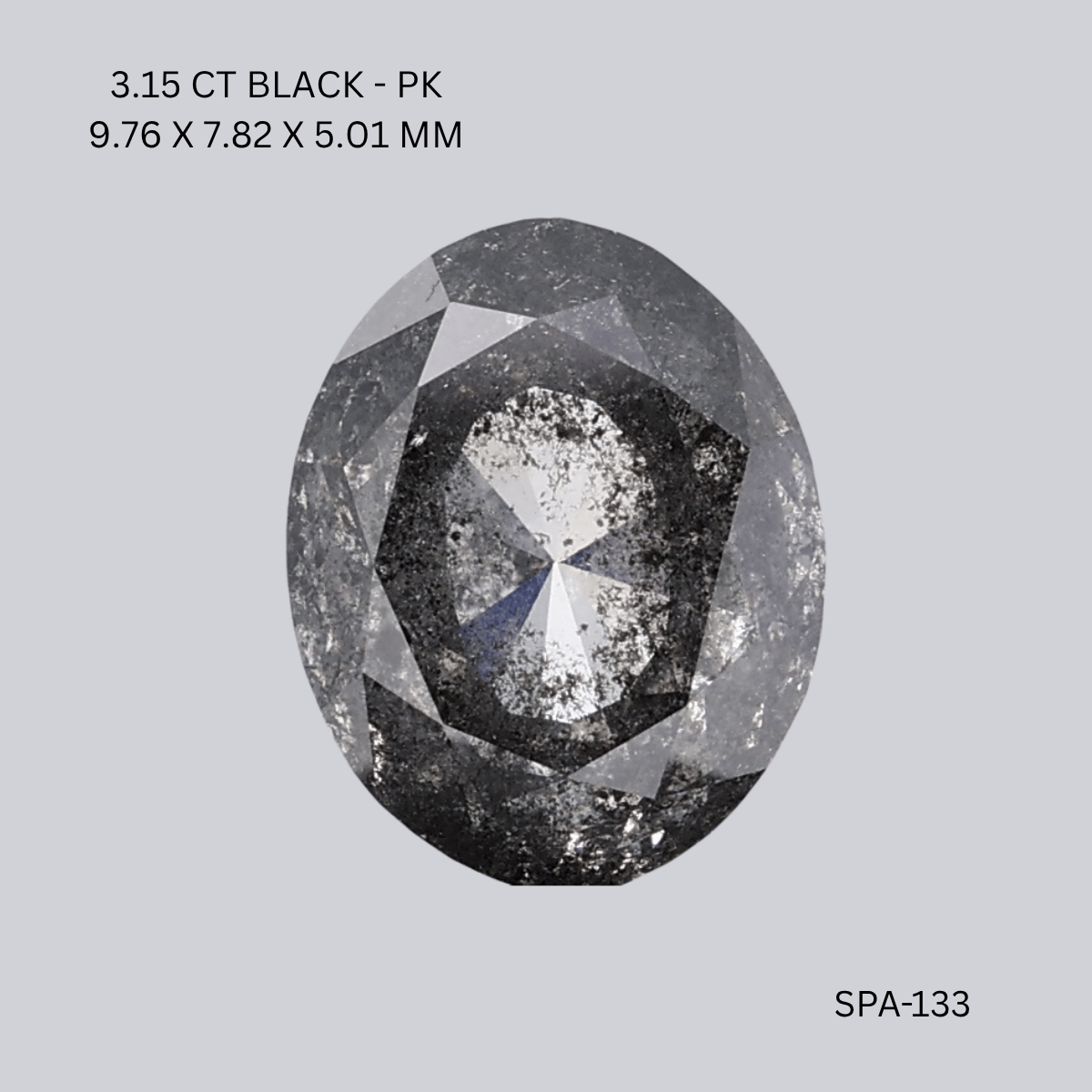 3.15 CT BLACK PK OVAL diamond Salt & Pepper