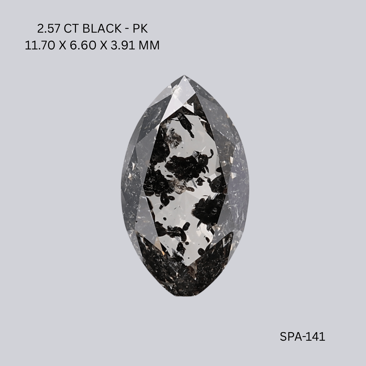 2.57 CT BLACK PK MARQUISE diamond Salt & Pepper