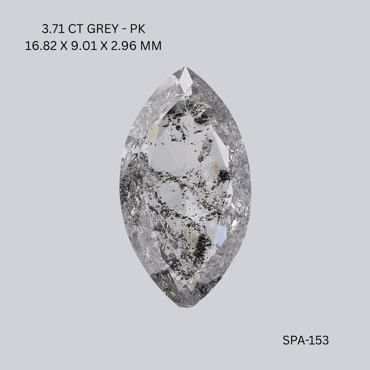 3.71 CT GREY PK MARQUISE diamond Salt & Pepper