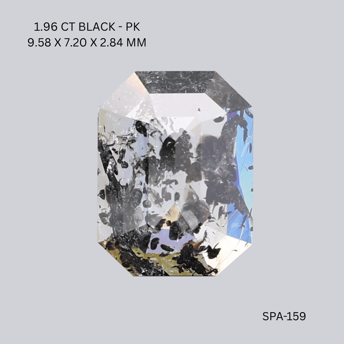 1.96 CT BLACK PK EMERALD diamond Salt & Pepper