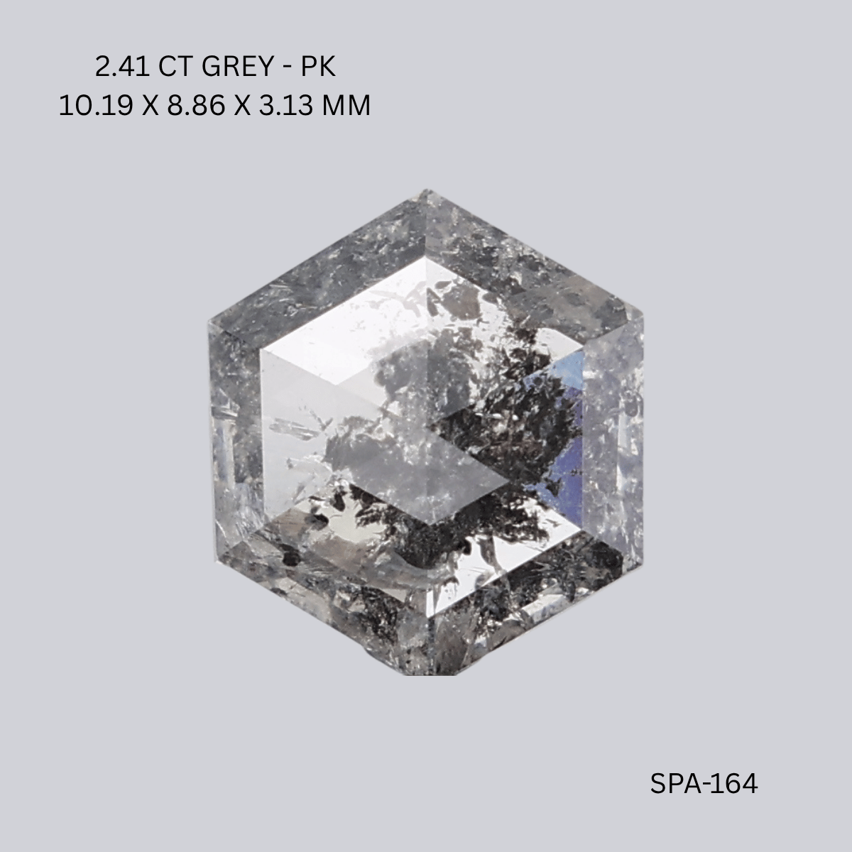 2.41 CT GREY PK HEXAGONAL diamond Fancy Shape