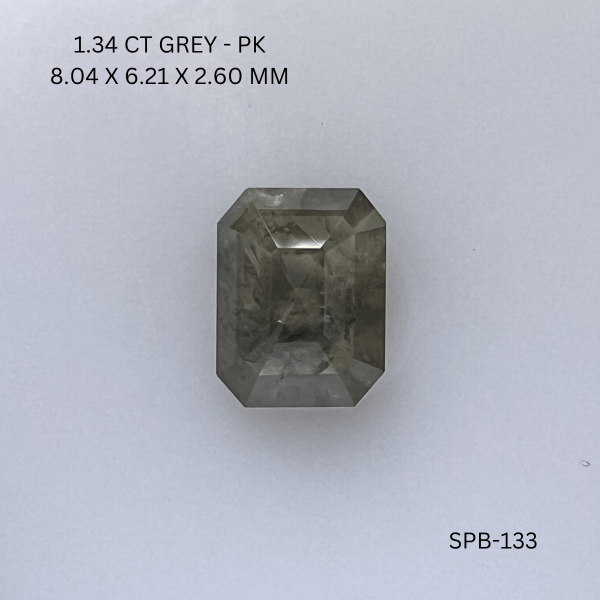 1.34CT Grey Emerald Natural Salt and Pepper Diamond 8.04*6.21*2.6MM