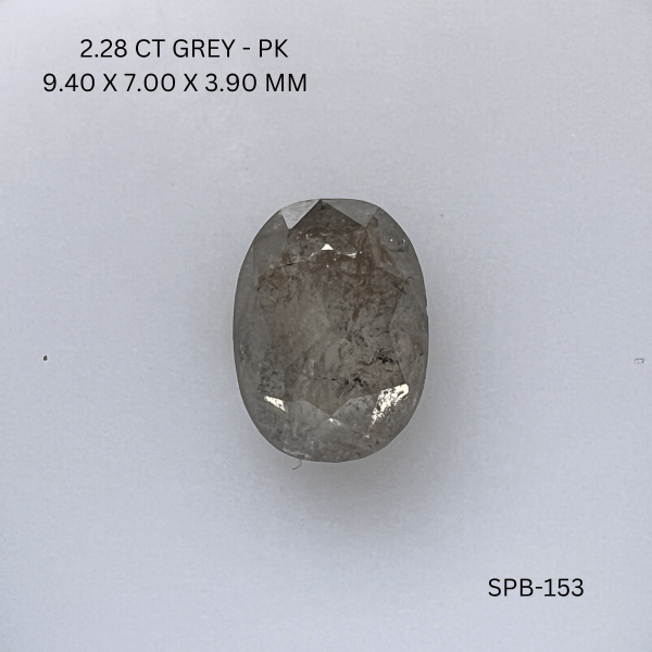 2.28CT Grey Oval Natural Salt and Pepper Diamond 9.4*7*3.9MM