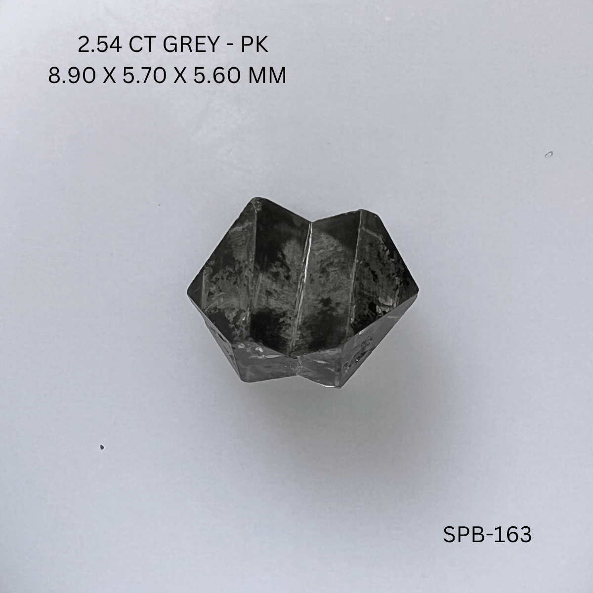 2.54CT Grey Natural Salt and Pepper Diamond 8.9*5.7*5.6MM