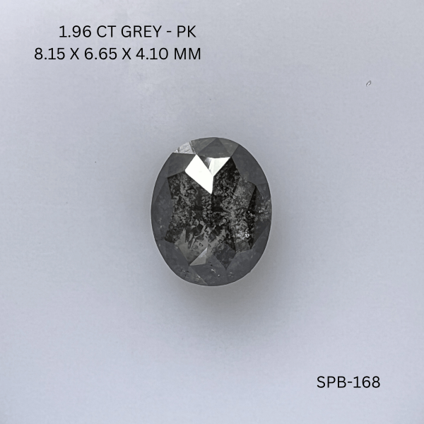 1.96CT Grey Oval Natural Salt and Pepper Diamond 8.15*6.65*4.1MM