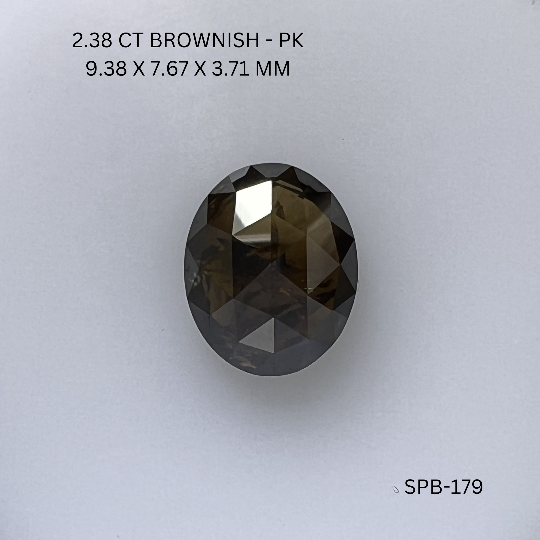 2.38CT Brownish Oval Natural Salt & Pepper Diamond 9.38*7.67*3.71MM