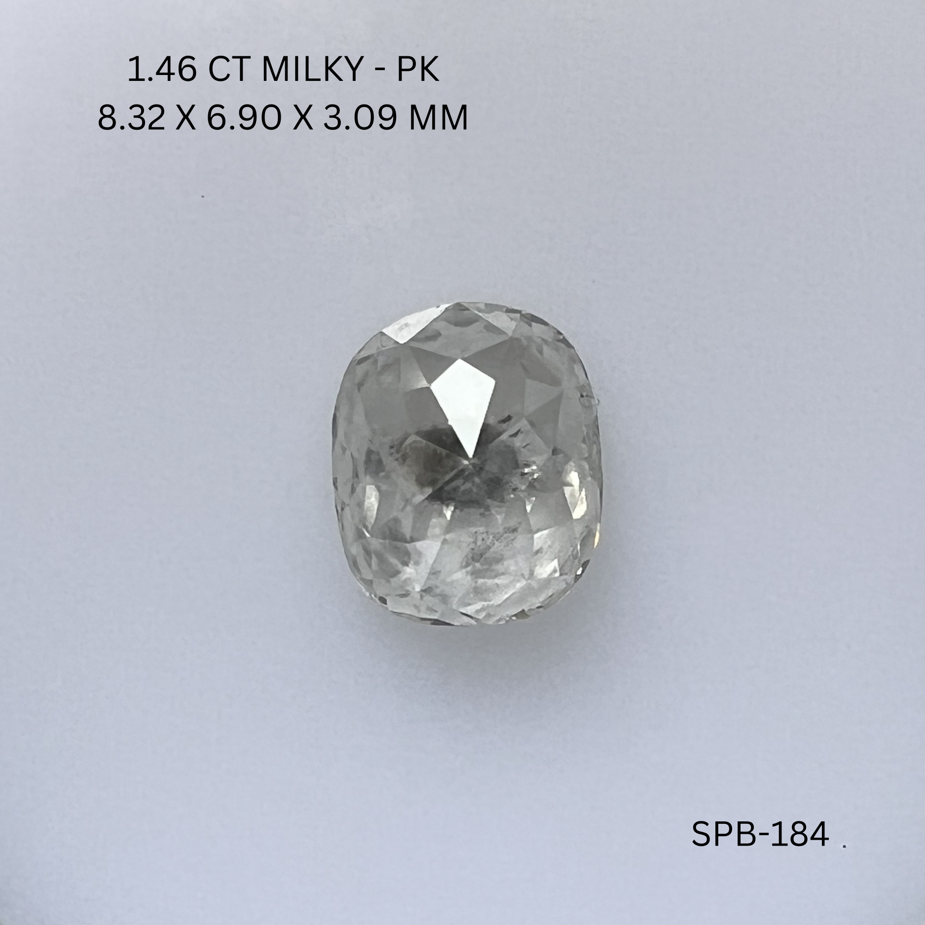 1.46CT Milky Oval Natural Salt and Pepper Diamond 8.32*6.9*3.09MM
