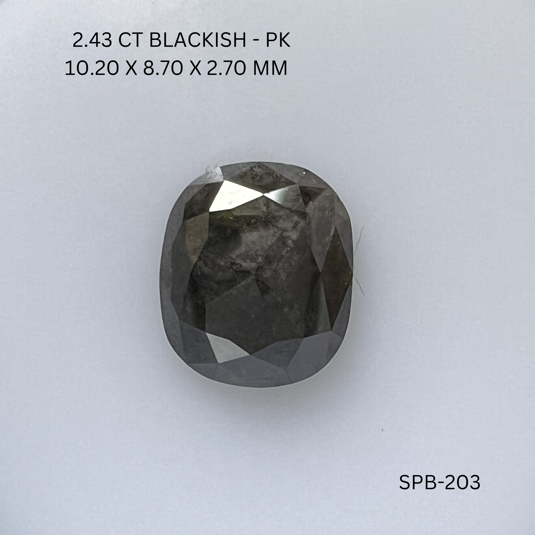 2.43CT Blackish Oval Natural Salt and Pepper Diamond 10.2*8.7*2.7MM
