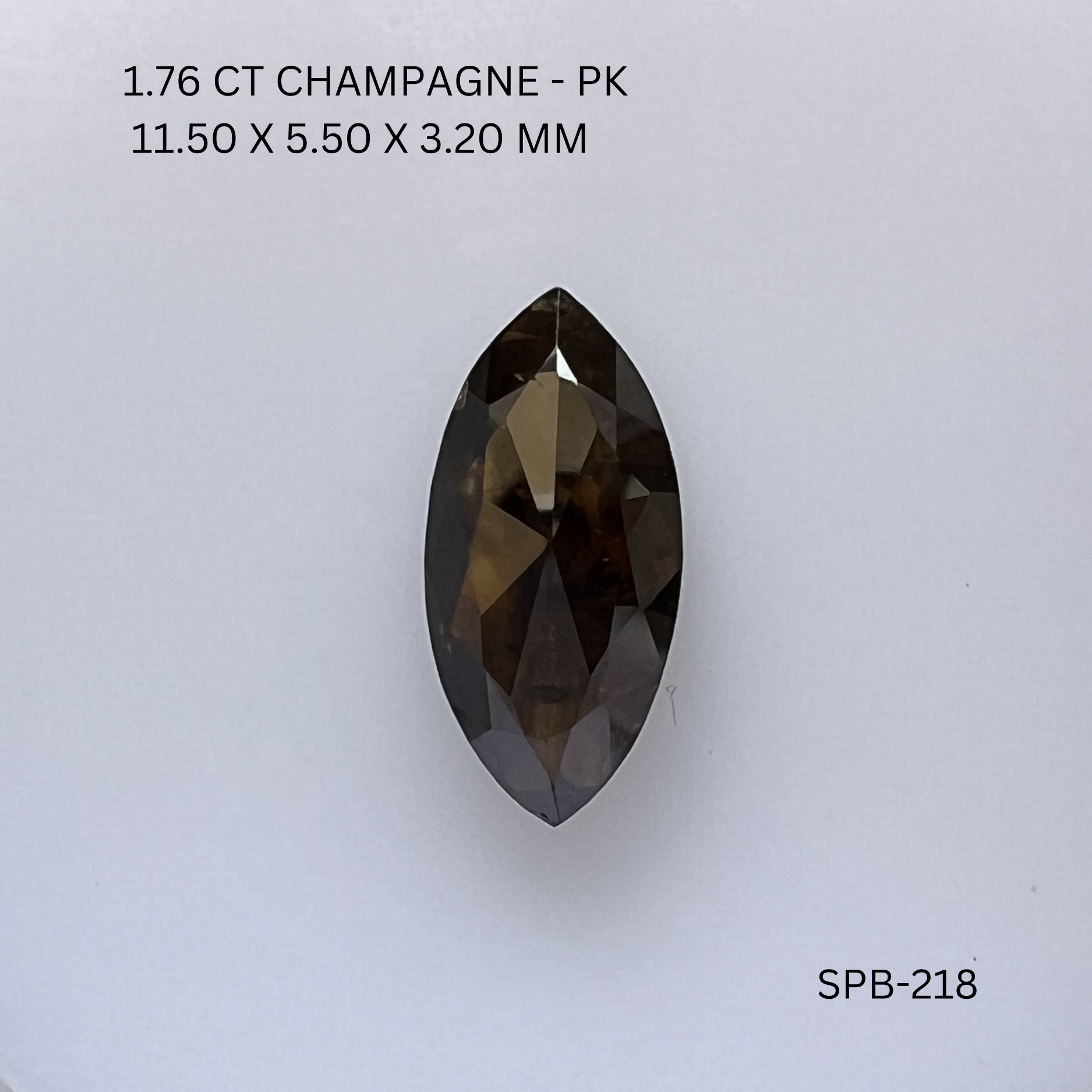 1.76CT Champagne Marquise Natural Salt and Pepper Diamond 11.5*5.5*3.2MM