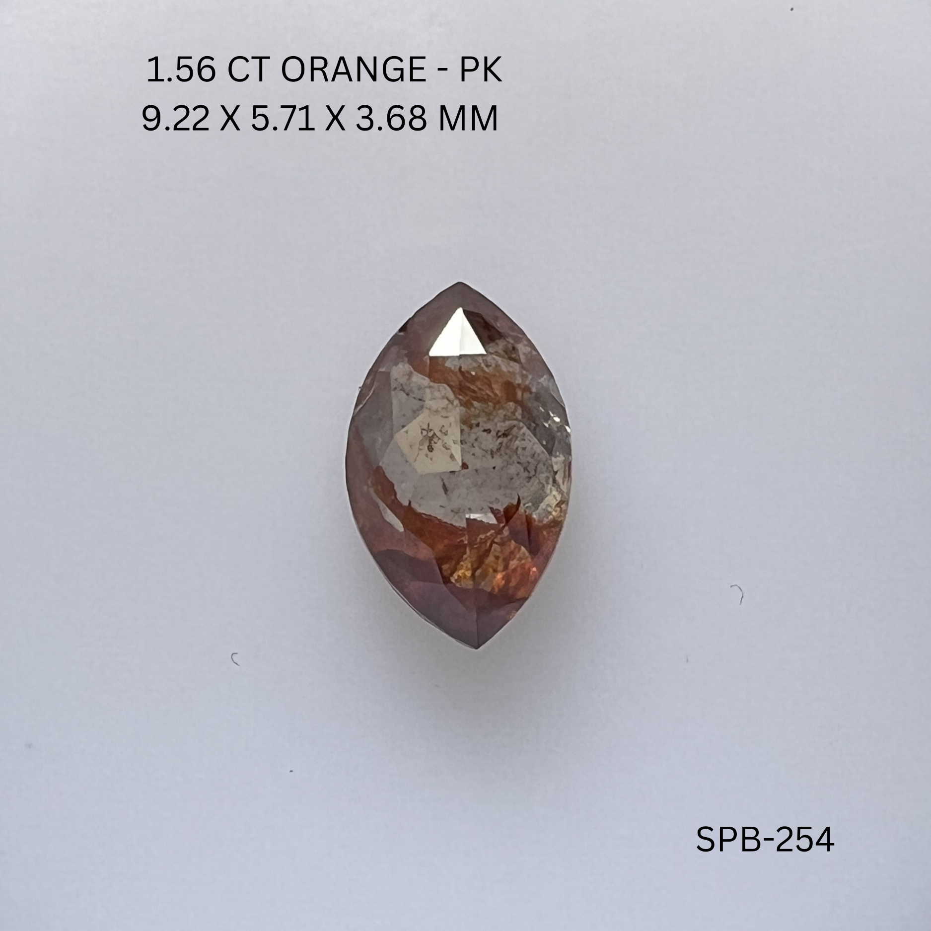 1.56CT Orange Marquise Natural Salt and Pepper Diamond 9.22*5.71*3.68MM