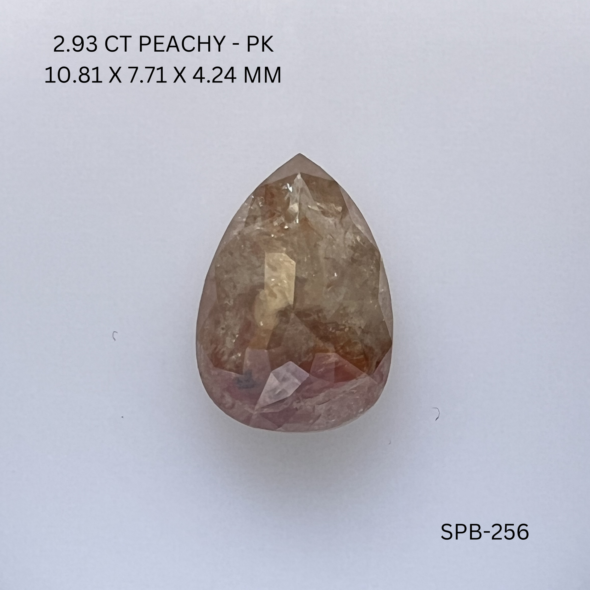 2.93CT Peachy Pear Natural Salt and Pepper Diamond 10.81*7.71*4.24MM