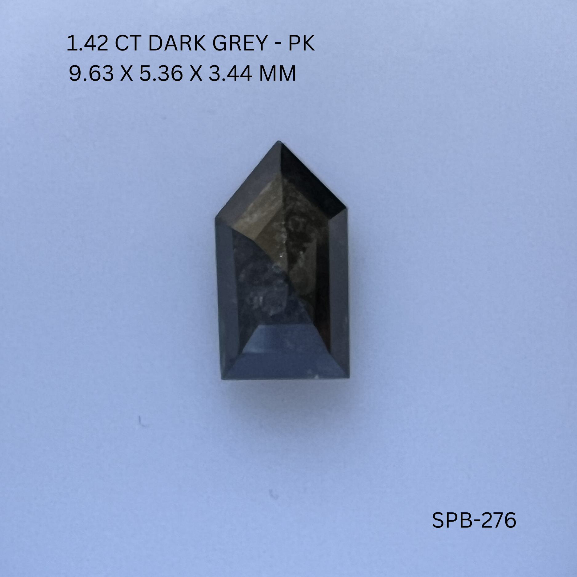 1.42CT Dark Grey Bullets Natural Salt & Pepper Diamond 9.63*5.36*3.44MM