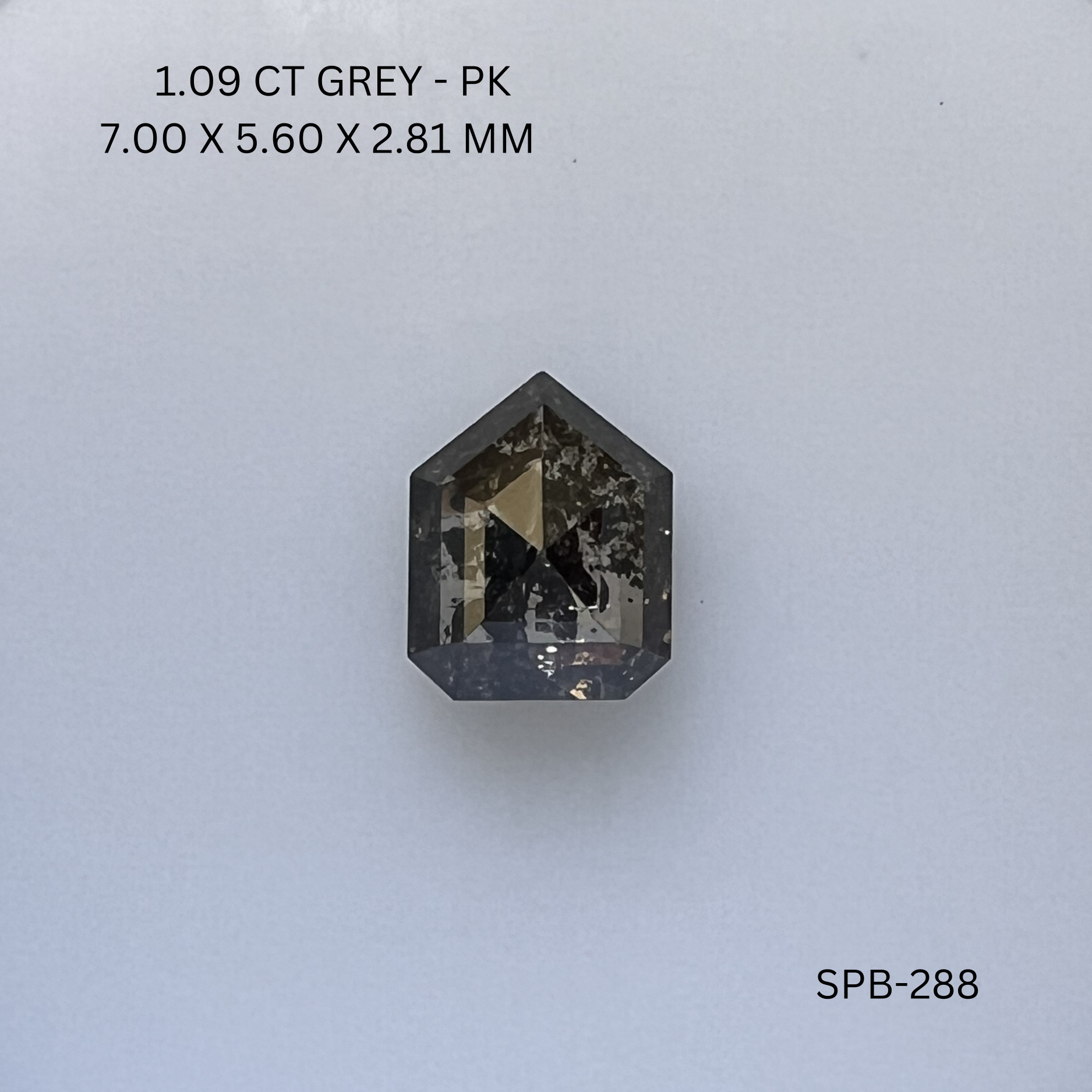 1.09CT Grey Shield Natural Salt and Pepper Diamond 7*5.6*2.81MM
