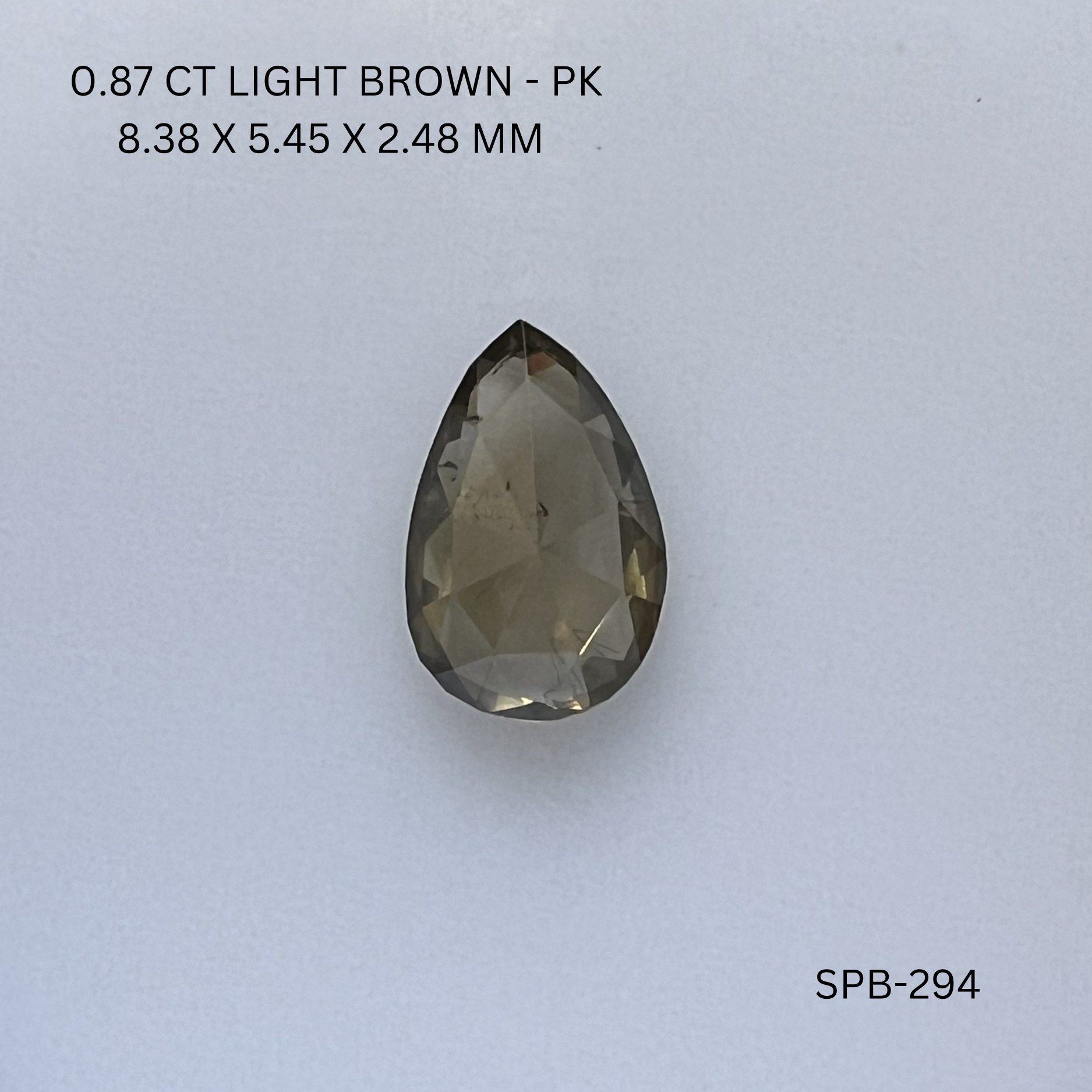 0.87CT Light Brown Pear Natural Salt & Pepper Diamond 8.38*5.45*2.48MM