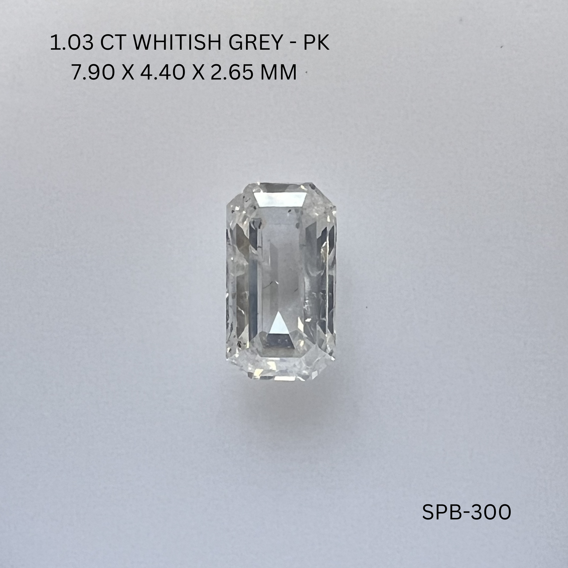 1.03CT Whitish Grey Emerald Natural Salt and Pepper Diamond 7.9*4.4*2.65MM