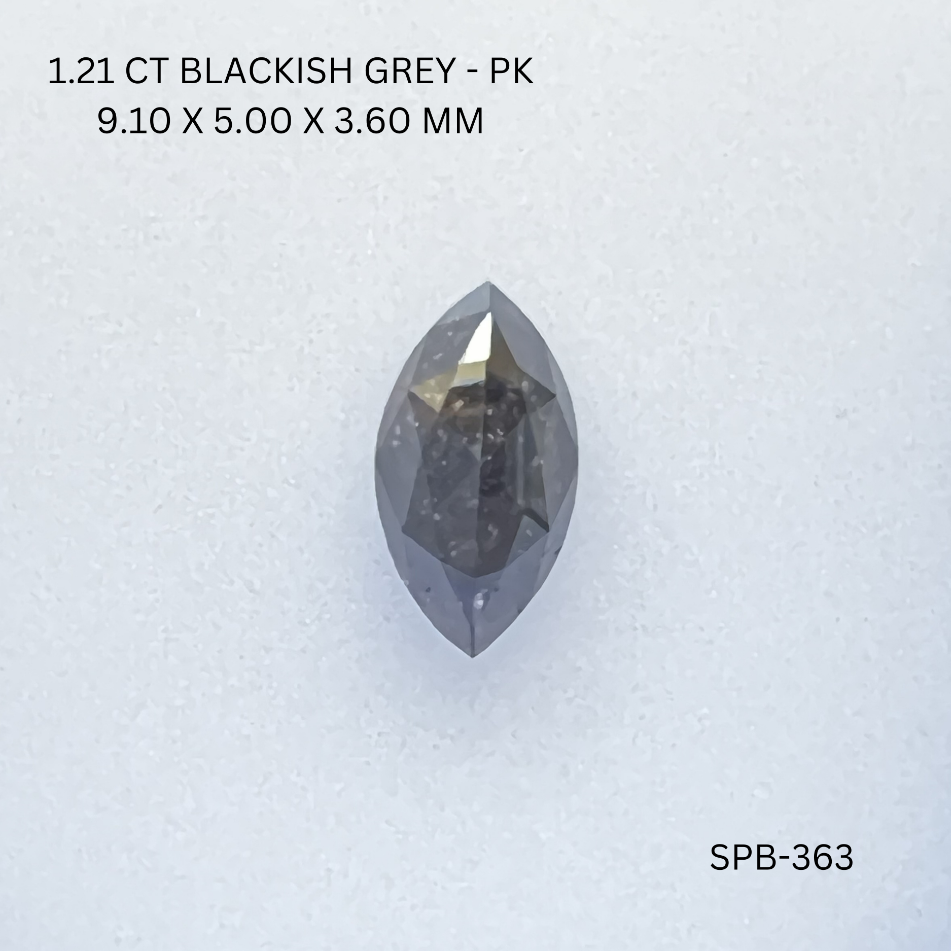 1.21CT Blackish Grey Marquise Natural Salt & Pepper Diamond 9.1*5*3.6MM