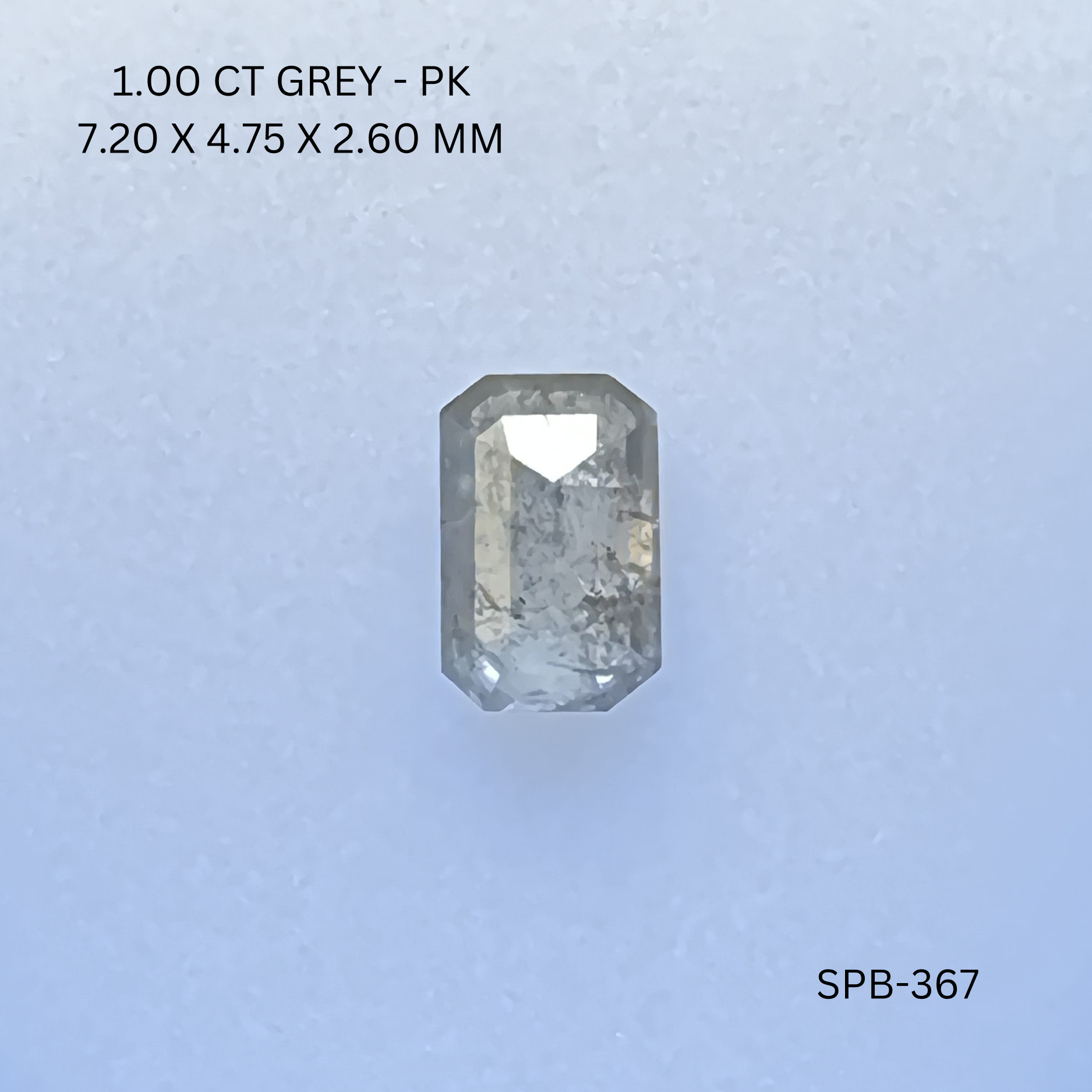 1.00CT Grey Emerald Natural Salt and Pepper Diamond 7.2*4.75*2.6MM