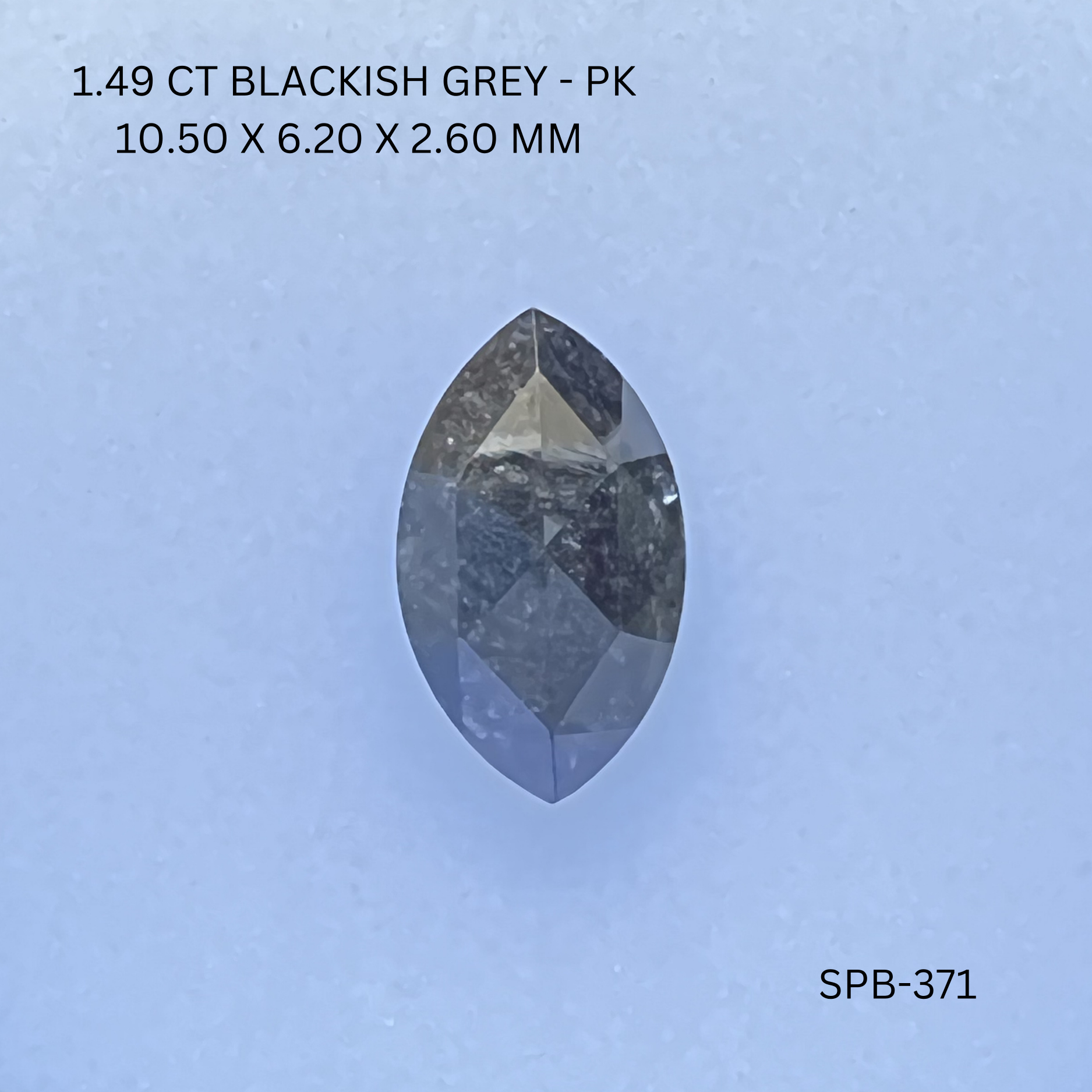 1.49CT Blackish Grey Marquise Natural Salt and Pepper Diamond 10.5*6.2*2.6MM