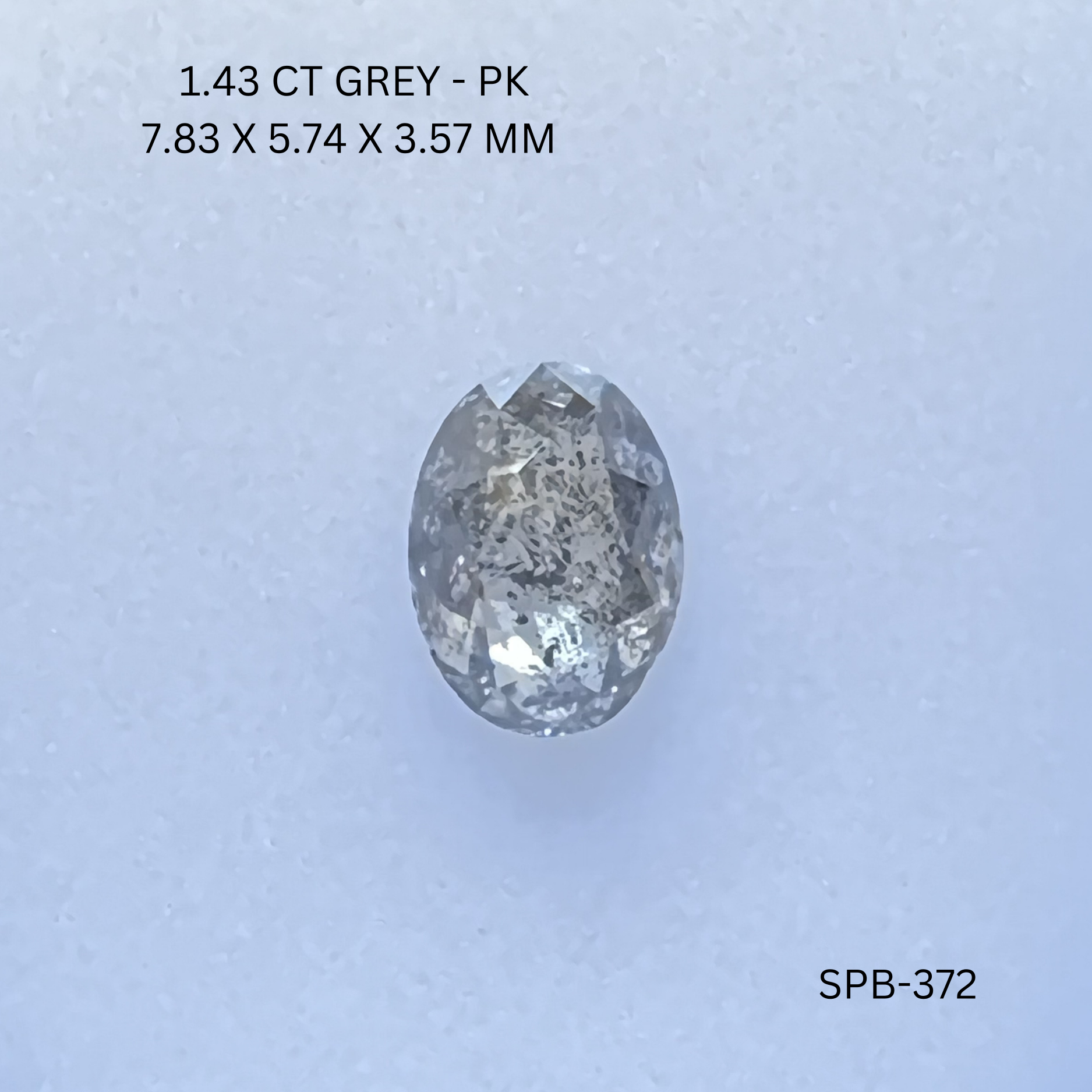 1.43 CT GREY PK OVAL diamond Salt & Pepper