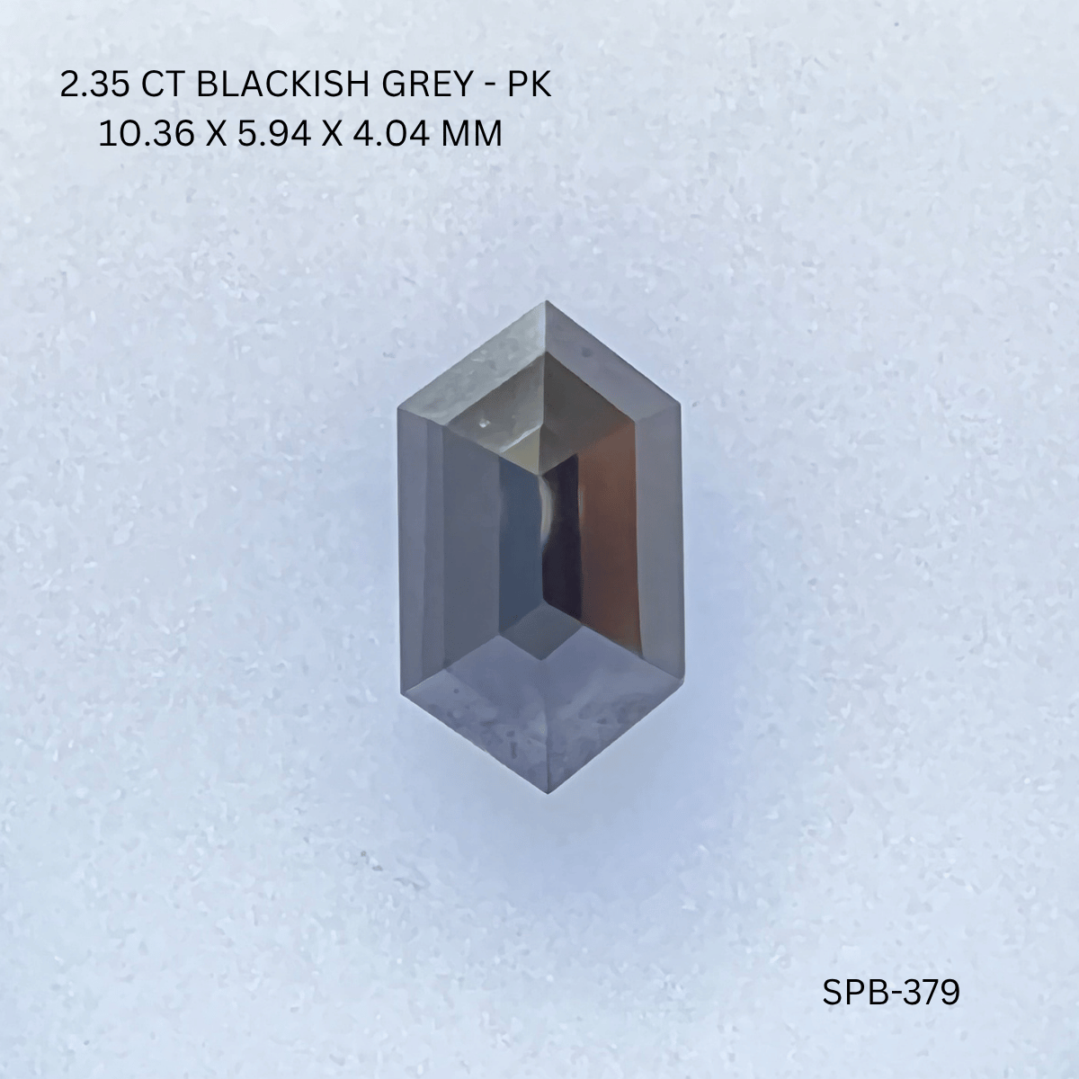 2.35 CT BLACKISH GREY PK HEXAGONAL diamond Salt & Pepper