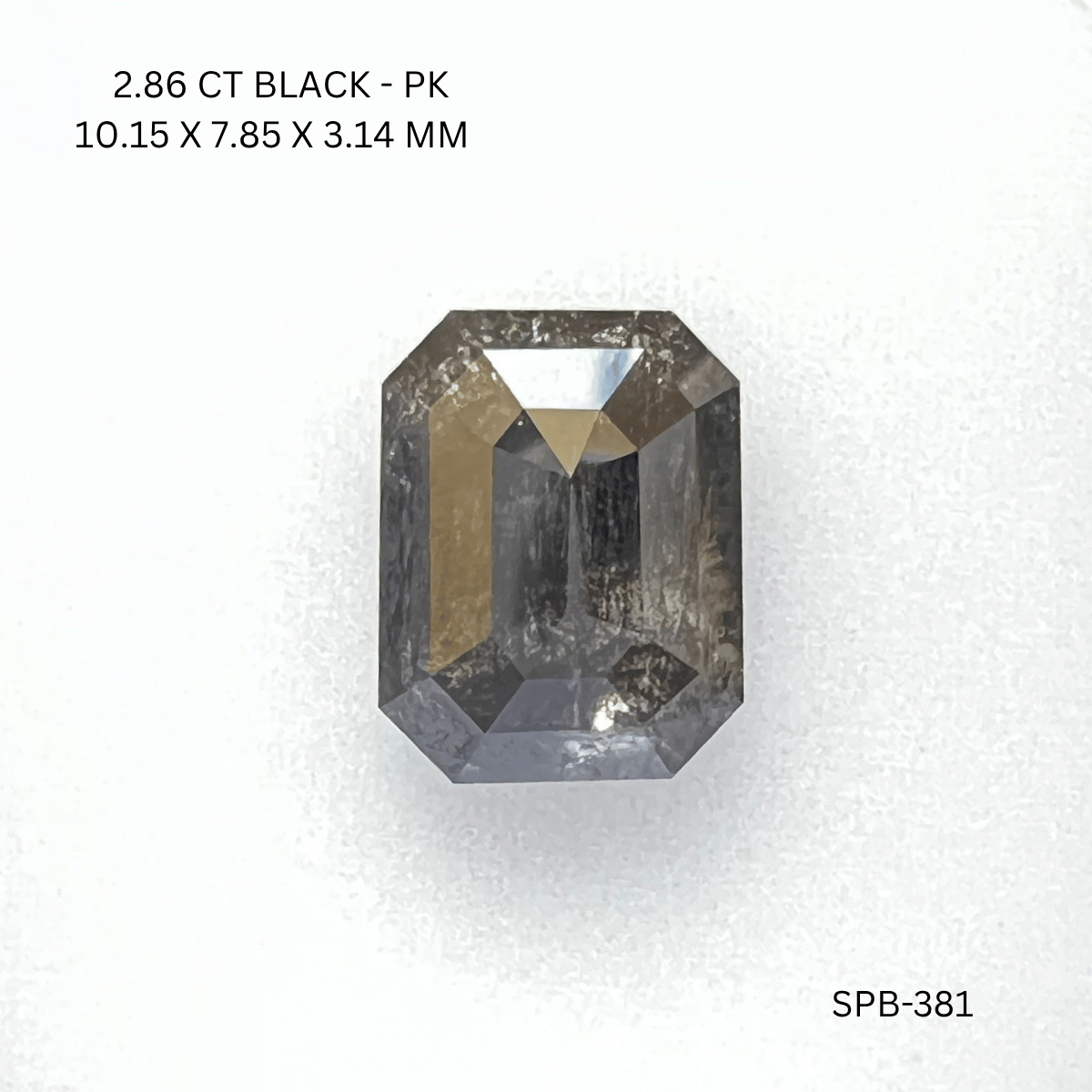2.86 CT BLACK PK EMERALD diamond Salt & Pepper