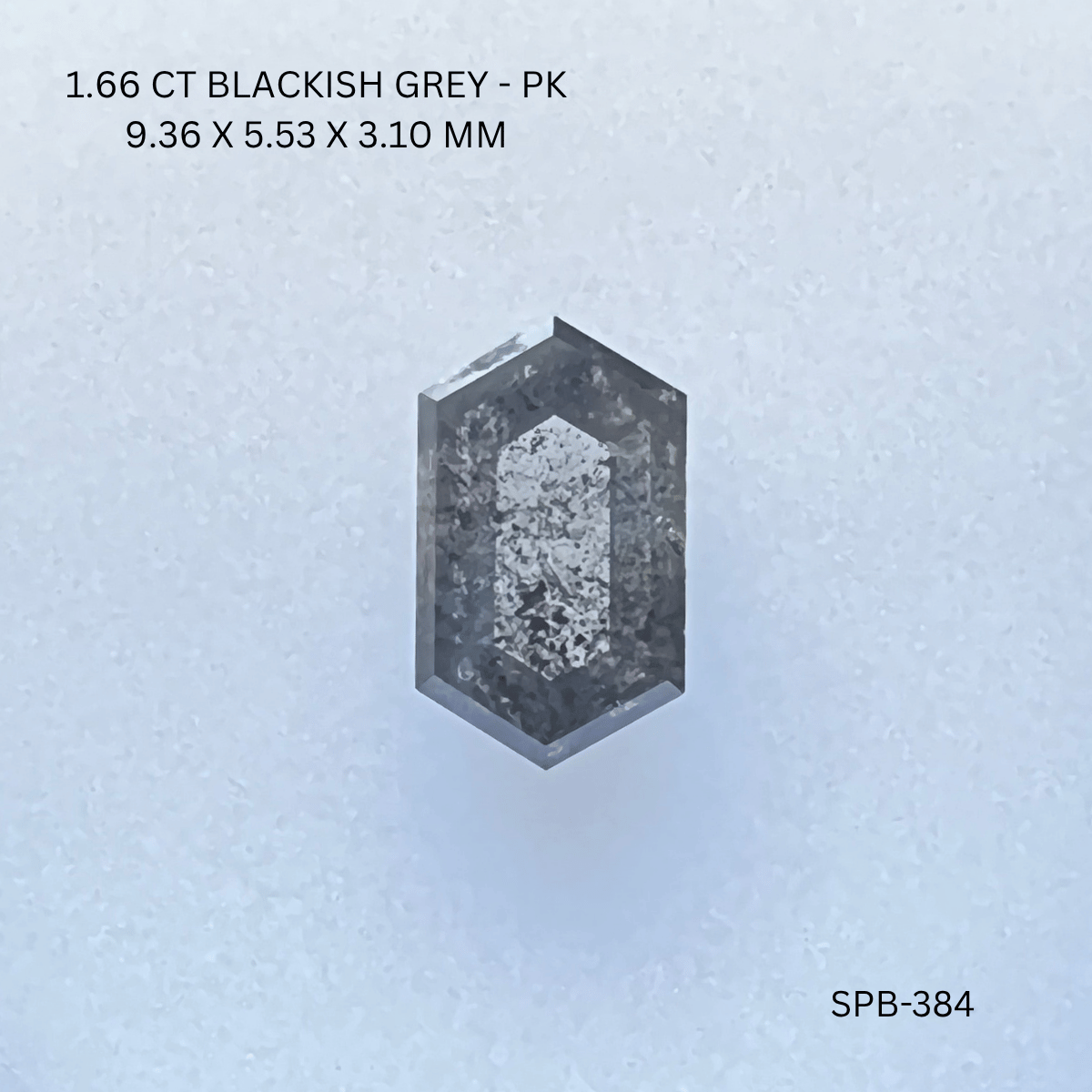 1.66 CT BLACKISH GREY PK HEXAGONAL diamond Salt & Pepper