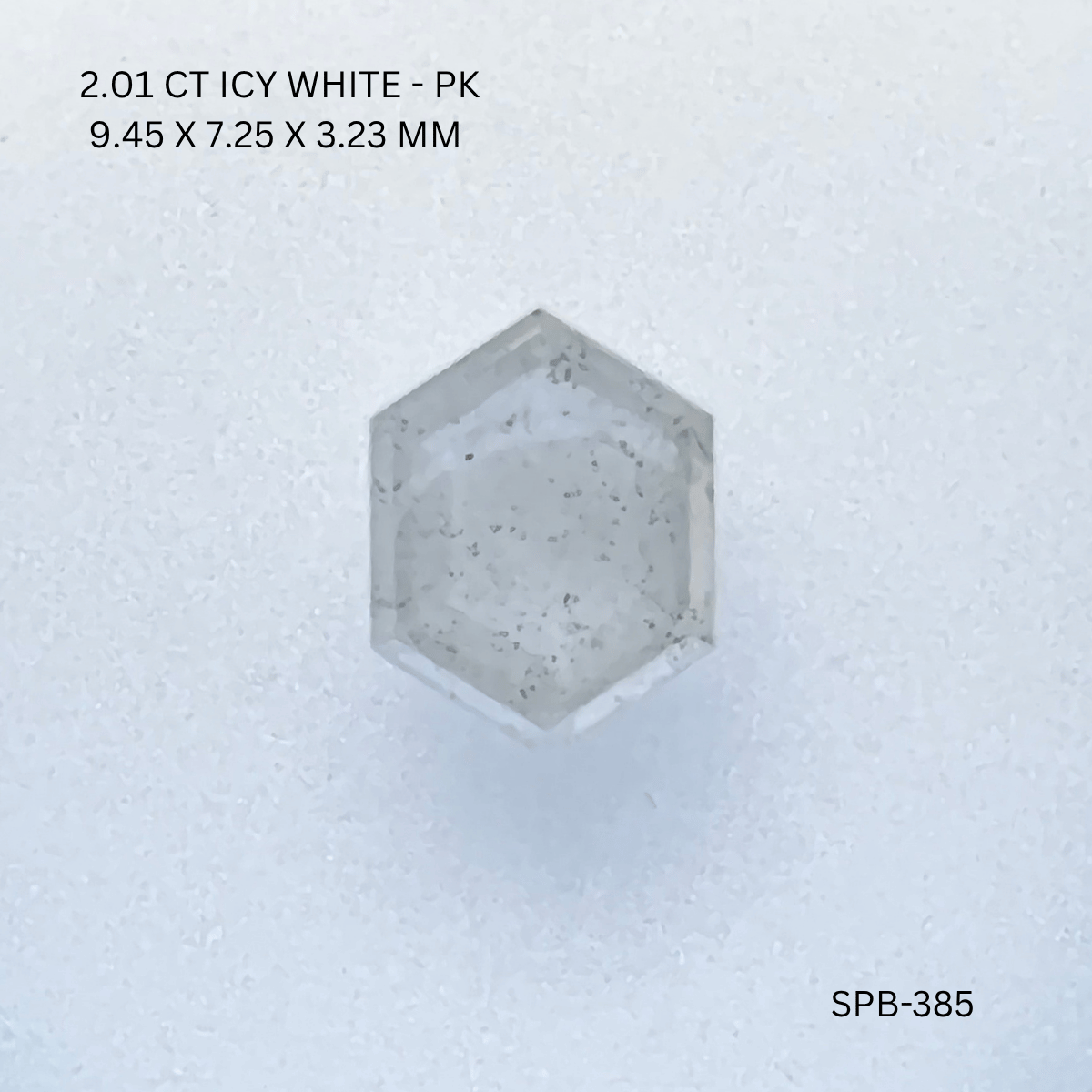 2.01 CT ICY WHITE PK HEXAGONAL diamond Salt & Pepper